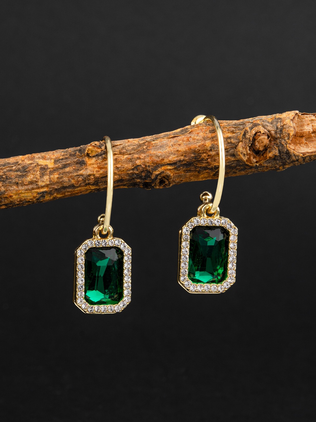 

E2O Green Gold Plated Contemporary Drop Earrings