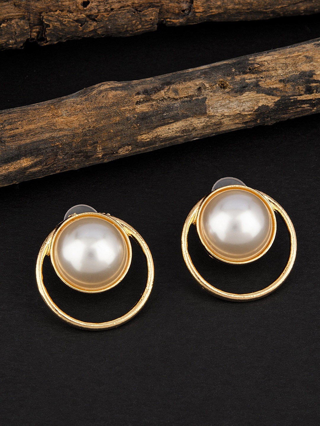 

E2O Gold-Toned & Gold Plated Contemporary Studs Earrings