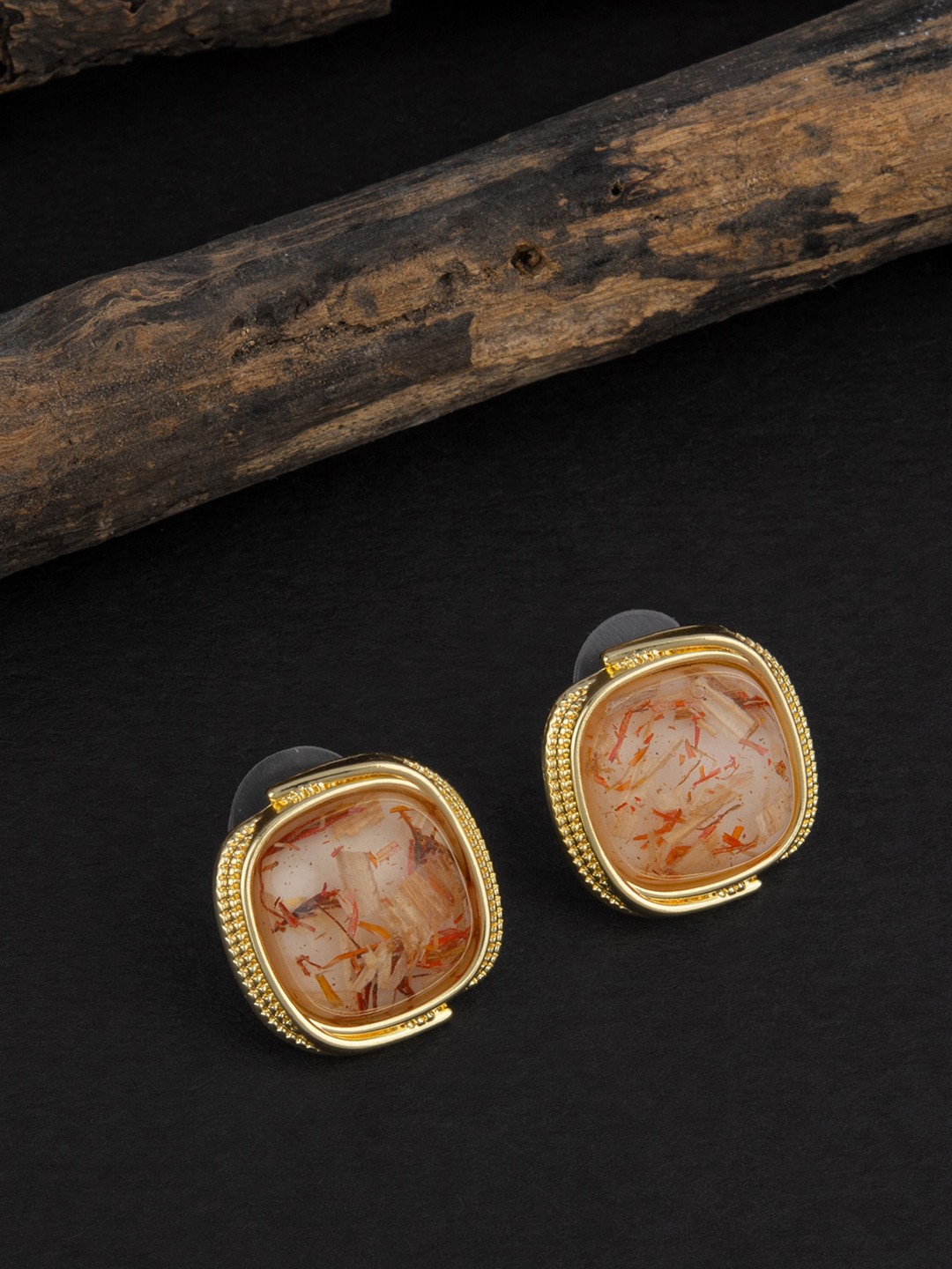 

E2O Gold-Toned & Gold Plated Contemporary Studs Earrings