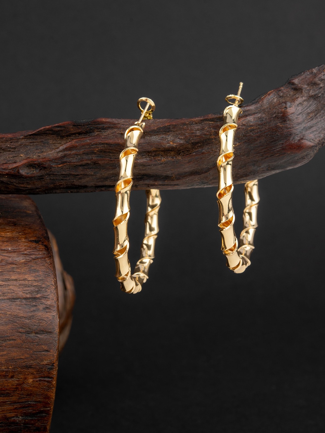 

E2O Gold-Toned & Gold Plated Contemporary Drop Earrings