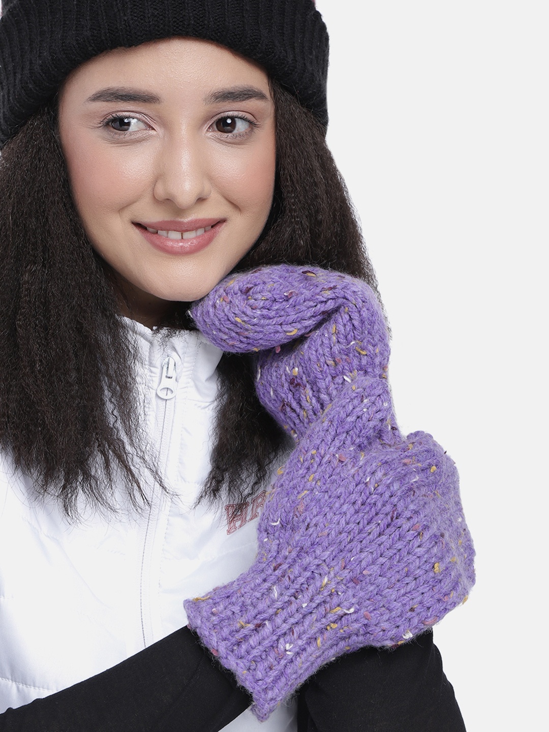 

Magic Needles Unisex Purple Woven Design Acrylic Gloves