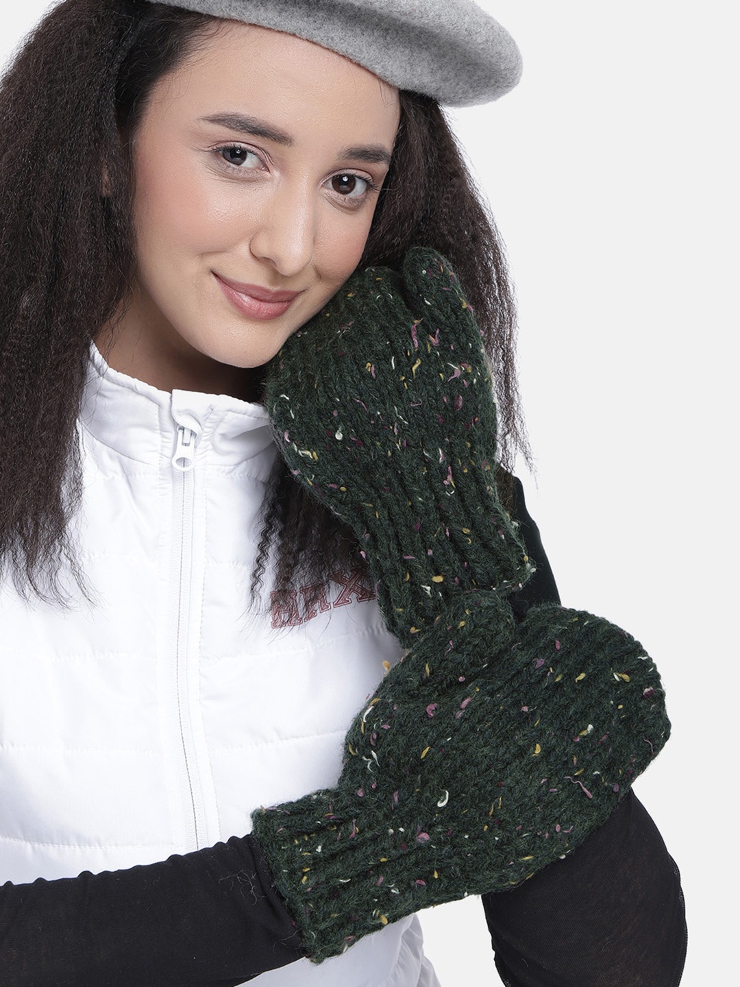 

Magic Needles Unisex Charcoal Grey Handmade Fingerless Gloves