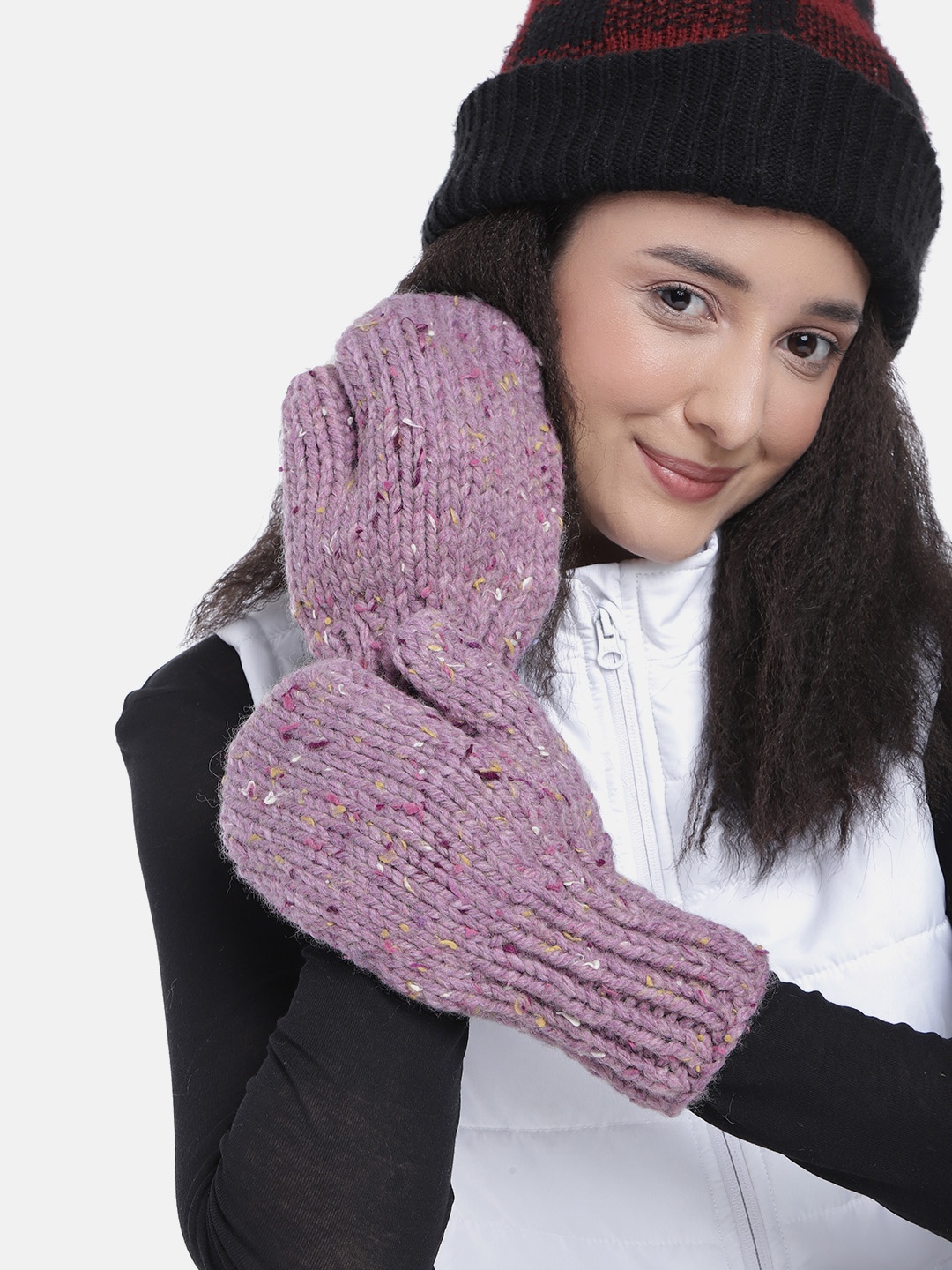 

Magic Needles Unisex Lilac Woven Design Acrylic Gloves, Lavender