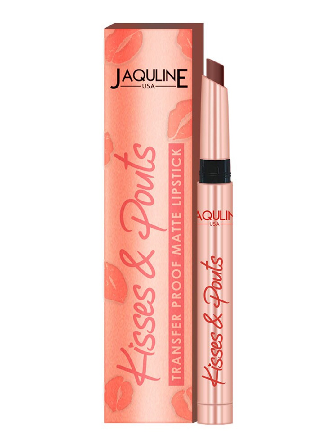 

Jaquline USA Kisses & Pouts Transfer Proof Matte Lipstick 1.4 g - French Kiss 01, Brown