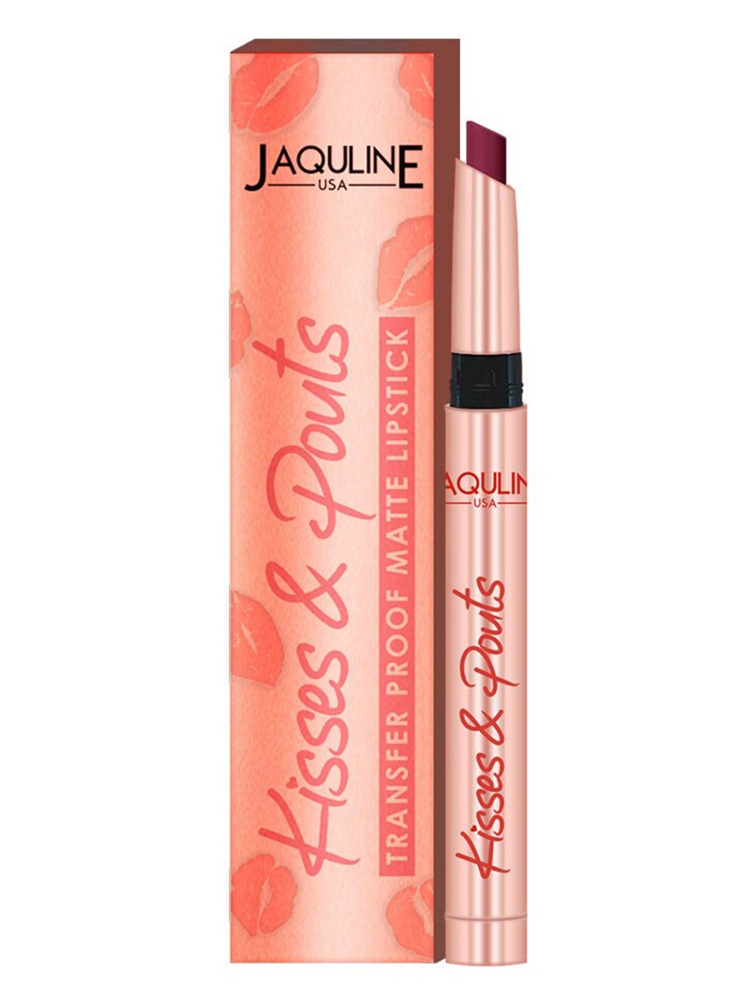 

Jaquline USA Kisses & Pouts Transfer Proof Matte Lipstick 1.4 g - First Kiss 08, Pink