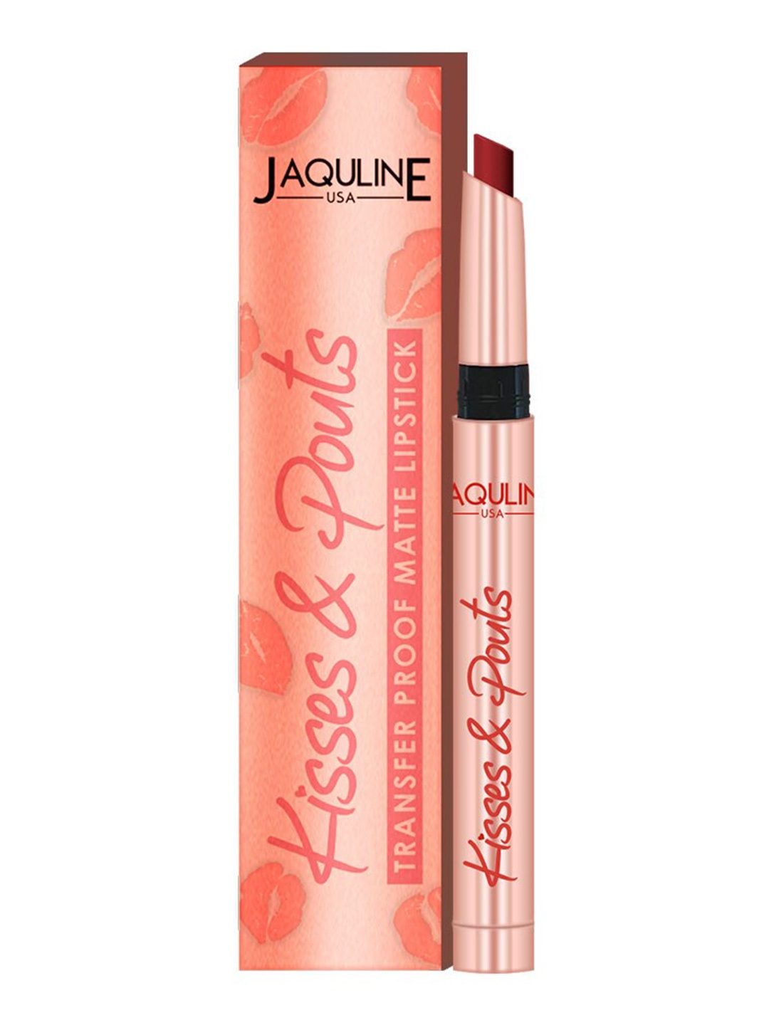 

Jaquline USA Kisses & Pouts Transfer Proof Matte Lipstick 1.4 g - Teaser Kiss 04, Maroon