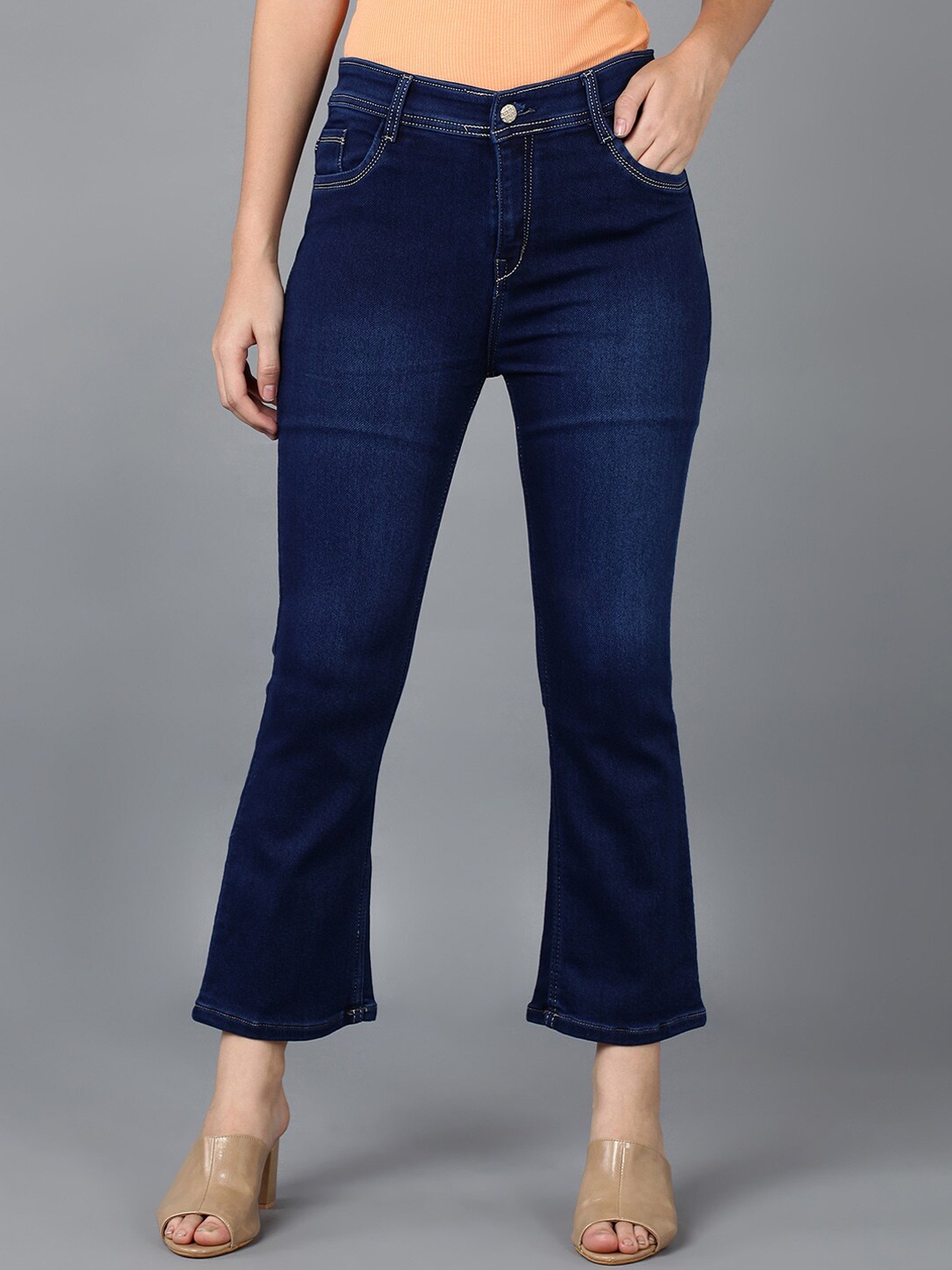 

A-Okay Women Blue Bootcut Light Fade Stretchable Jeans