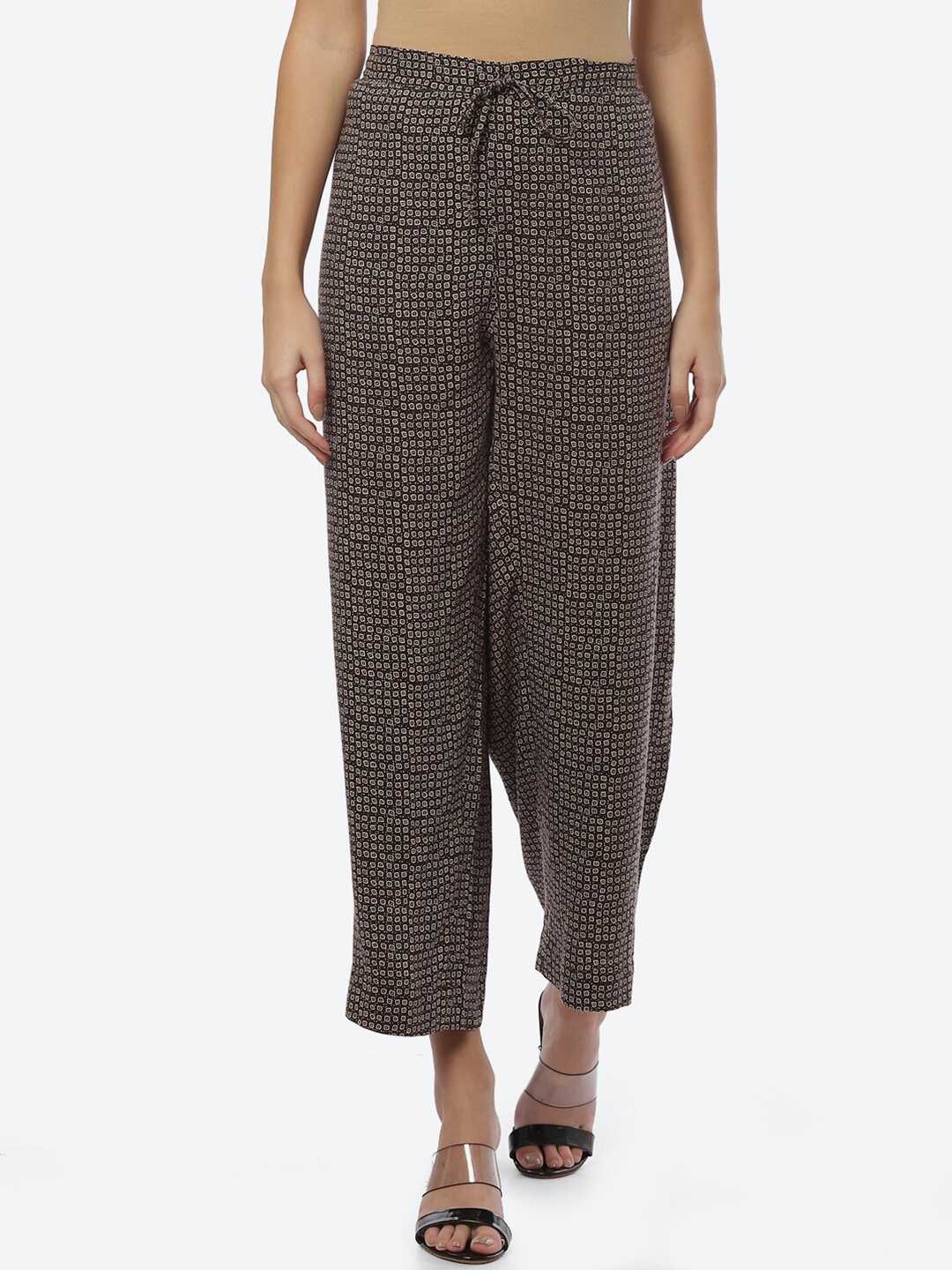 

Biba Women Black & White Printed Palazzos