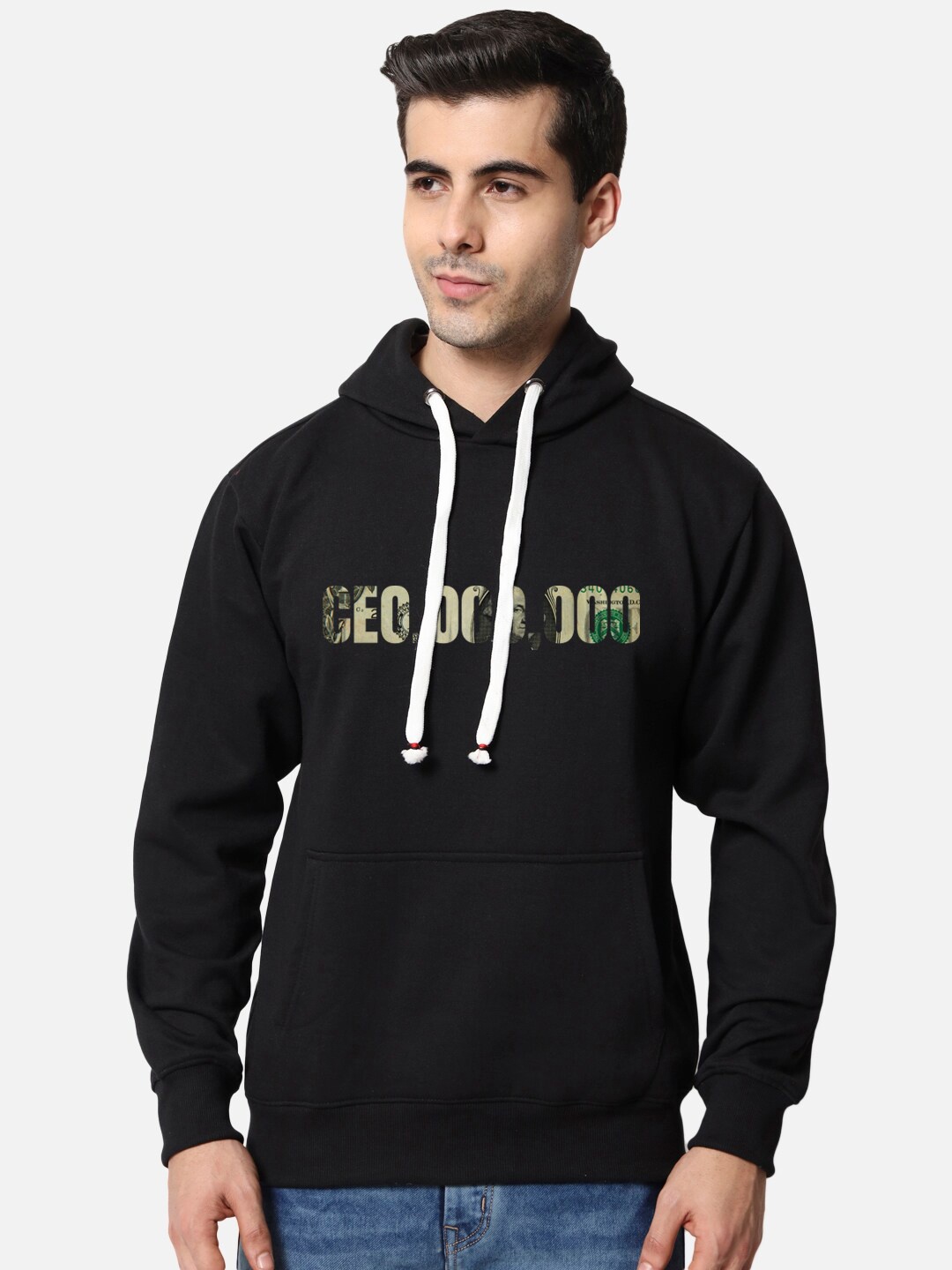 

FFLIRTYGO Men Black Hooded Sweatshirt