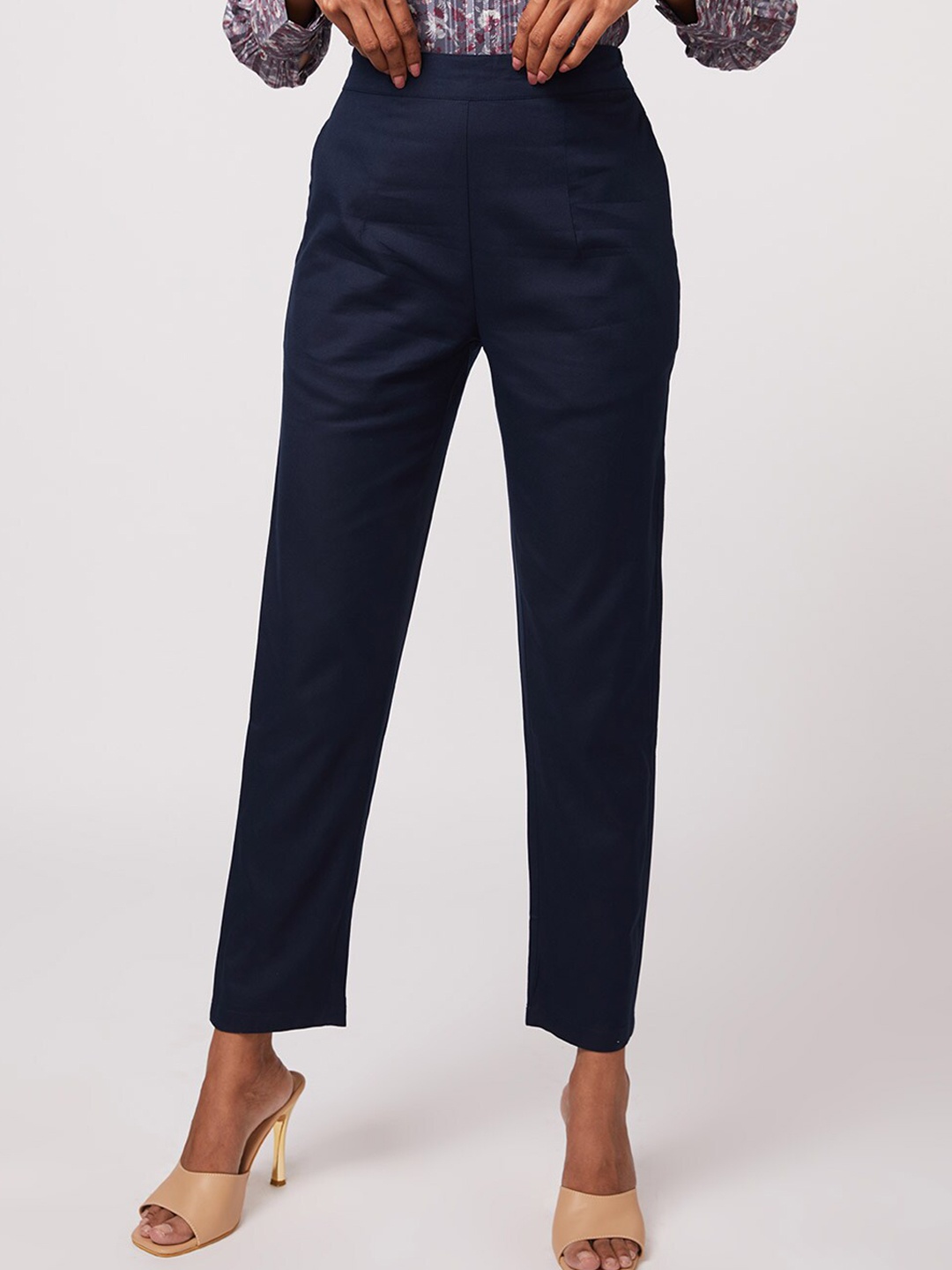

NOT SO PINK Women Casual Trousers, Navy blue