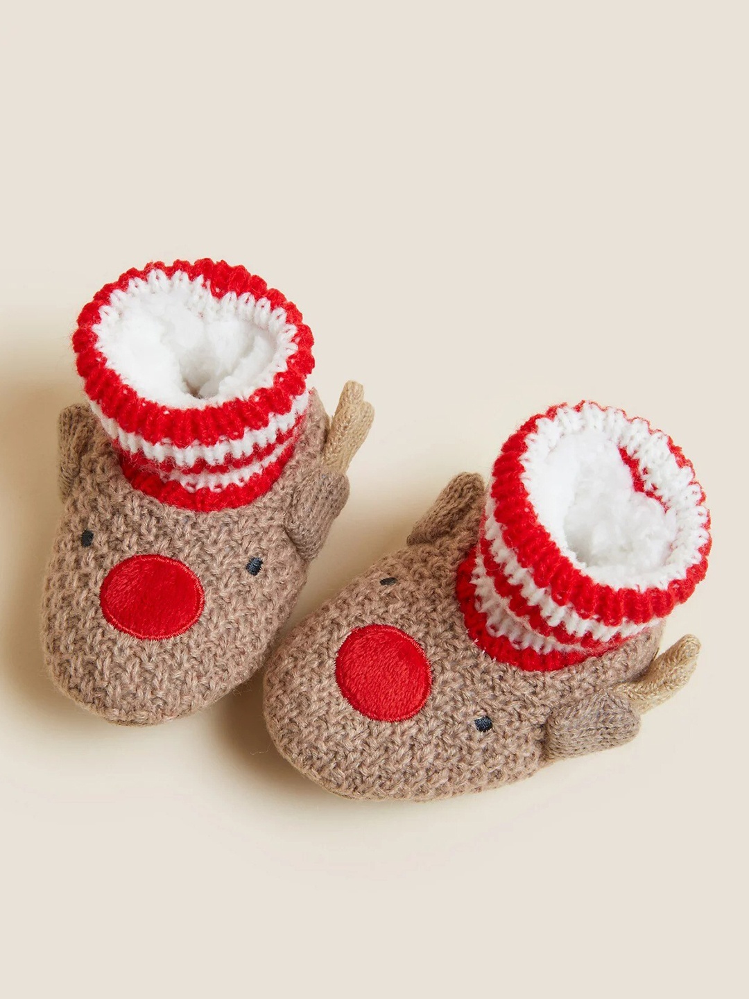 

Marks & Spencer Kids Red & Brown Reindeer Booties