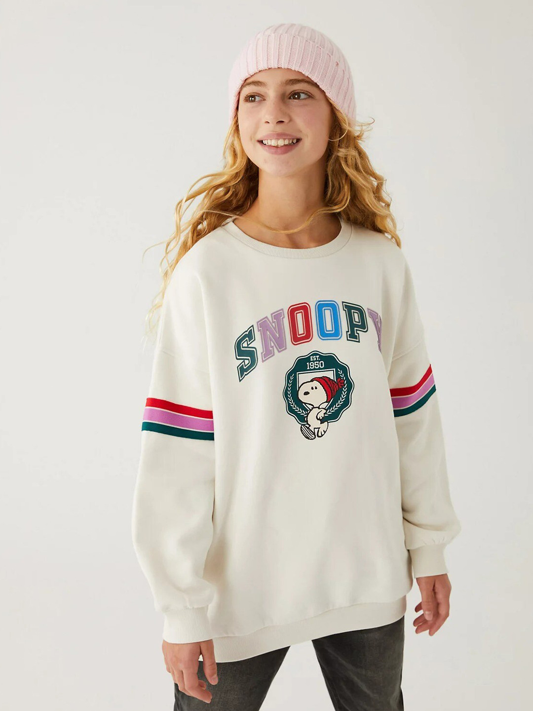 

Marks & Spencer Girls Cream-Coloured Printed Sweatshirt