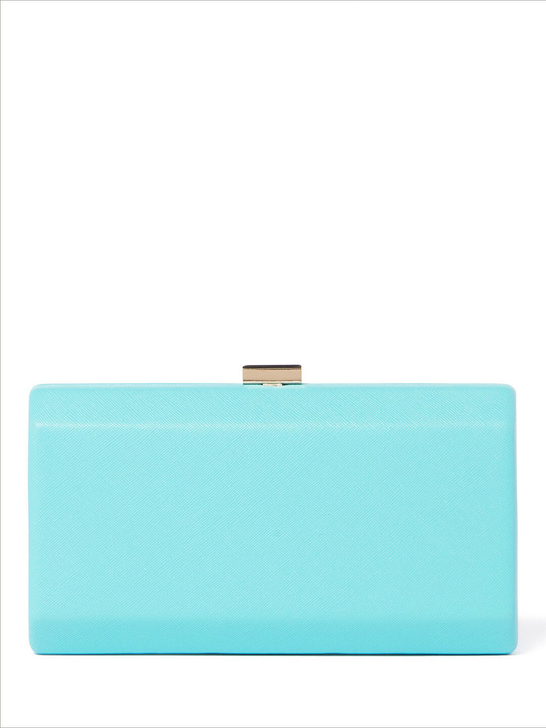 

Forever New Turquoise Blue & Gold Shoulder Strap Box Clutch