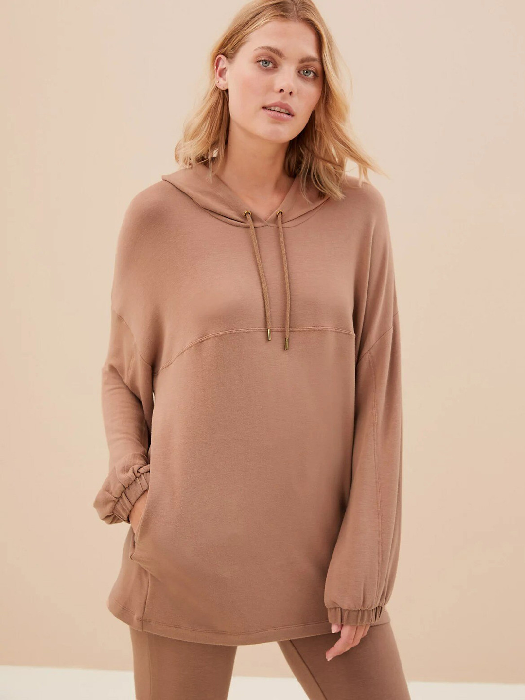 

Marks & Spencer Women Brown Longline Night suit