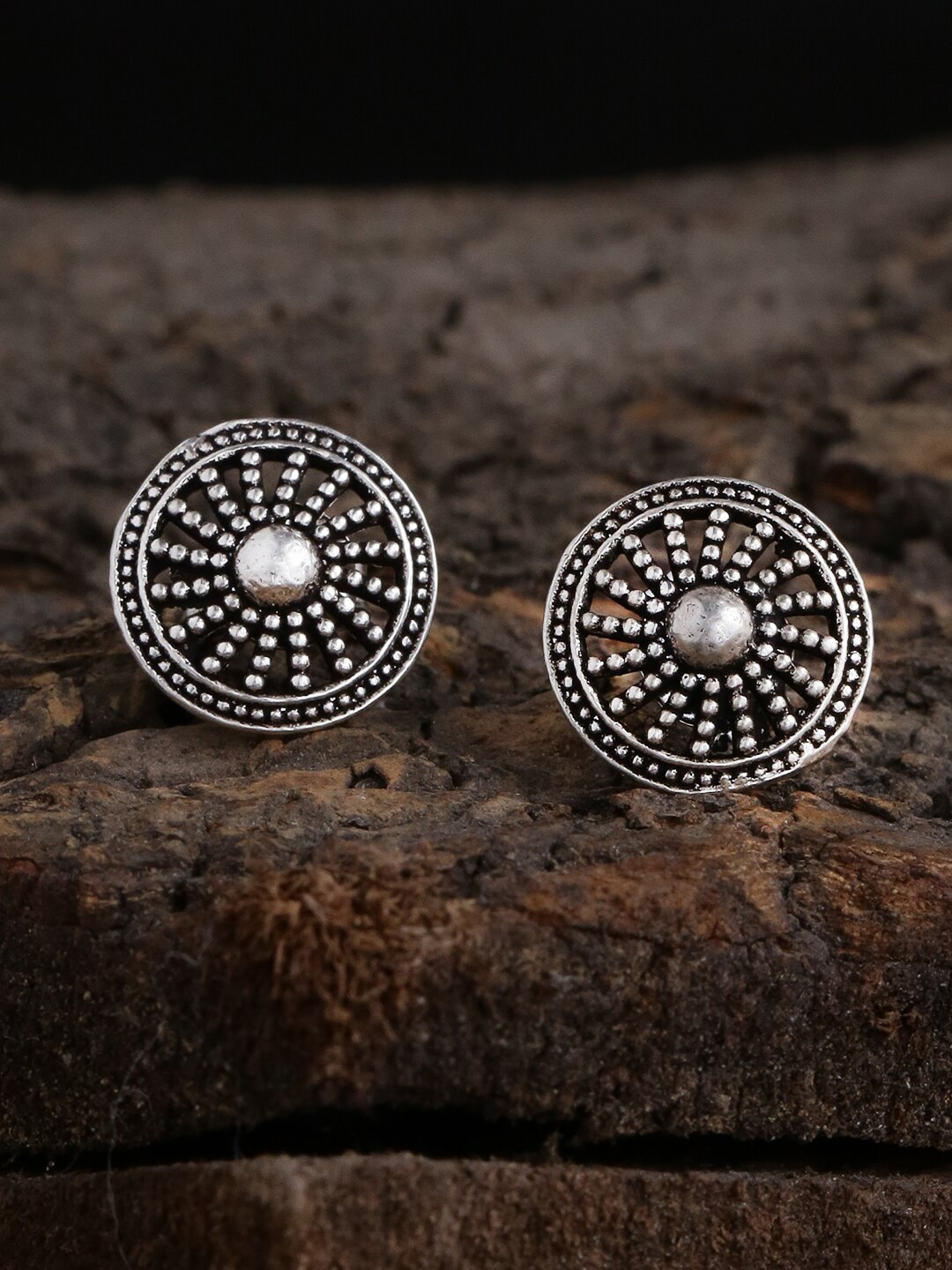

ADORN by Nikita Ladiwala Women 92.5 Sterling Silver Circular Studs Earrings