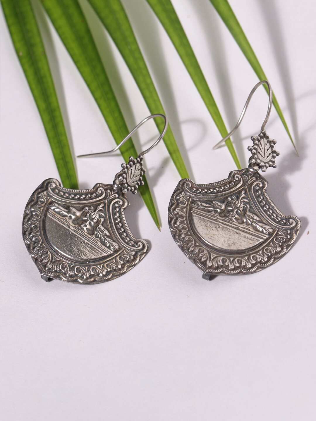 

ADORN by Nikita Ladiwala 92.5 Sterling Silver Contemporary Oxidised Drop Earrings