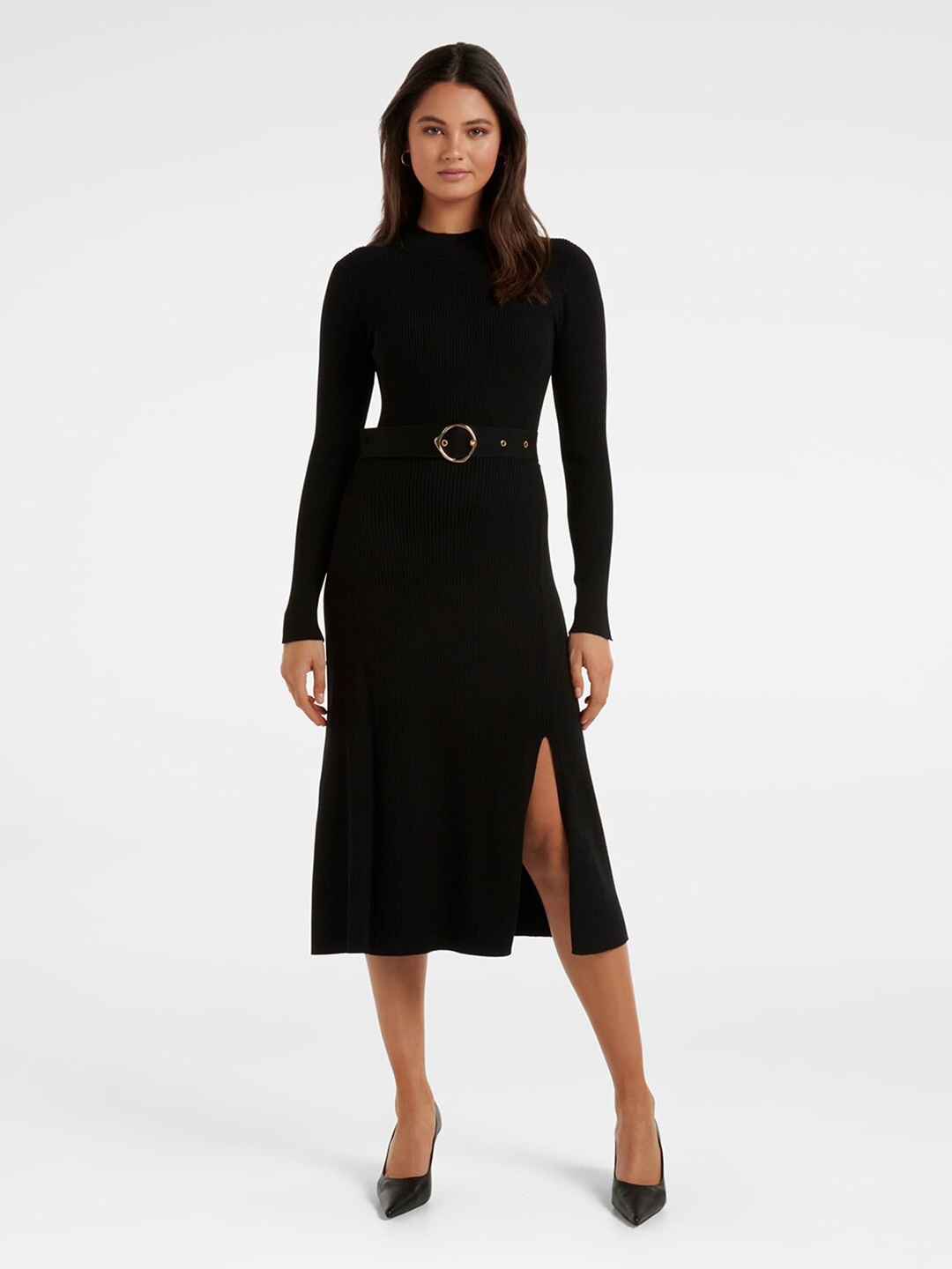 

Forever New Black A-Line Midi Dress