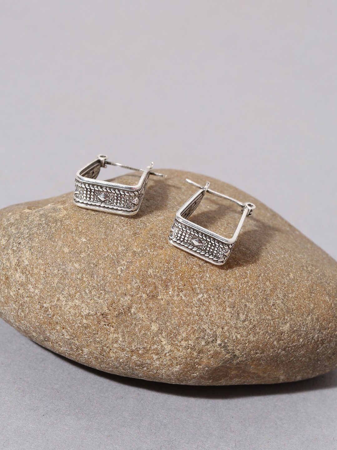 

ADORN by Nikita Ladiwala Women 92.5 Sterling Silver Square Hoop Earrings