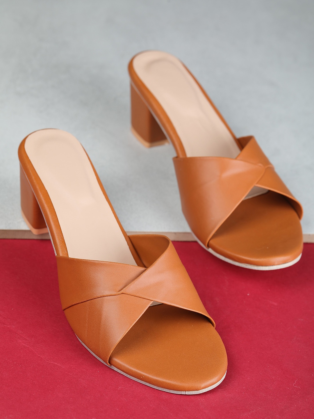 

Luv Byt Tan & Beige Colourblocked Party Block Heels