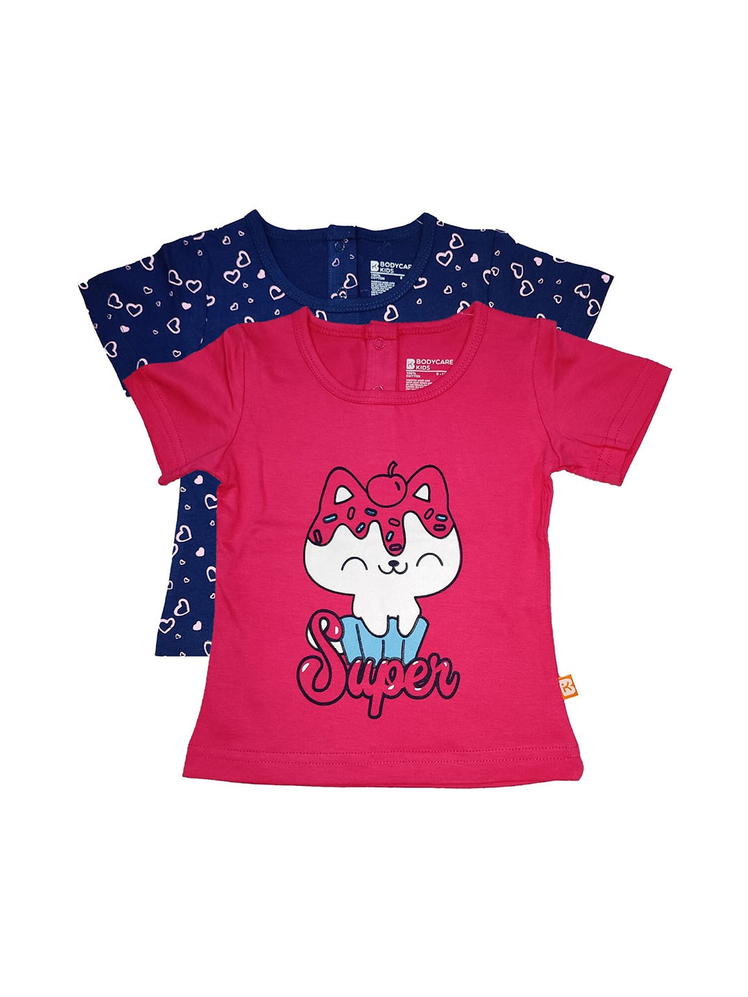 

Bodycare Kids Girls Assorted Cotton Printed T-shirt Pack of 2