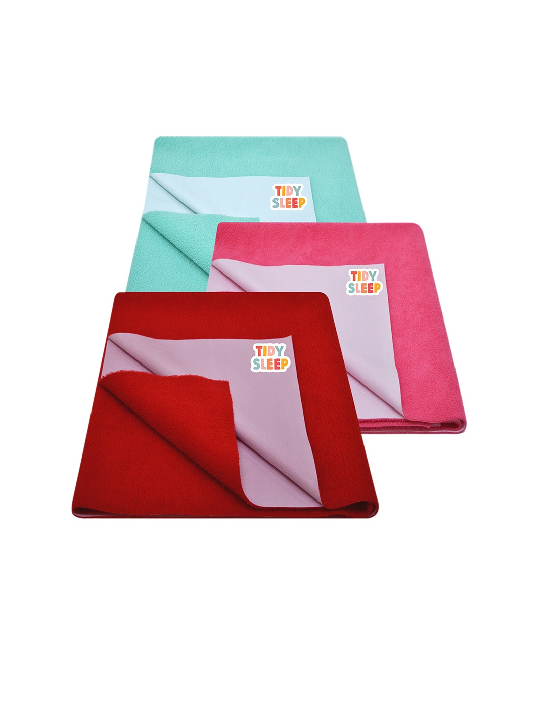 

TIDY SLEEP Kids Set Of 3 Water Proof Mattress Protector, Red