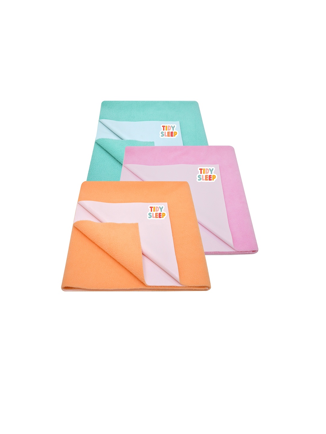 

TIDY SLEEP Kids Set Of 3 Water Proof Mattress Protector, Orange