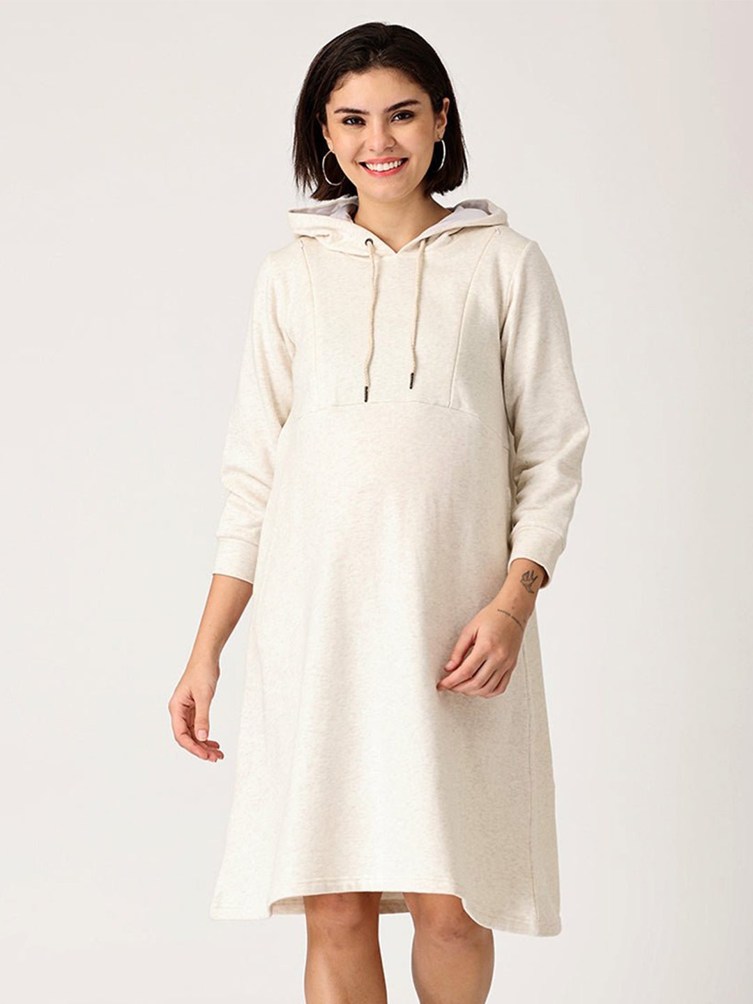 

The Mom Store Women Off White Maternity A-Line Dress