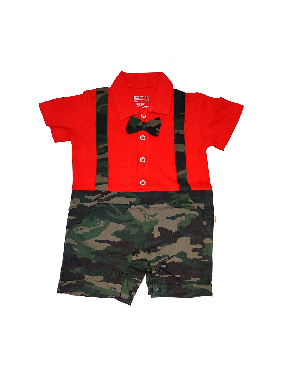 

Bodycare Kids Boys Red & Green Cotton Shirt with Shorts Set
