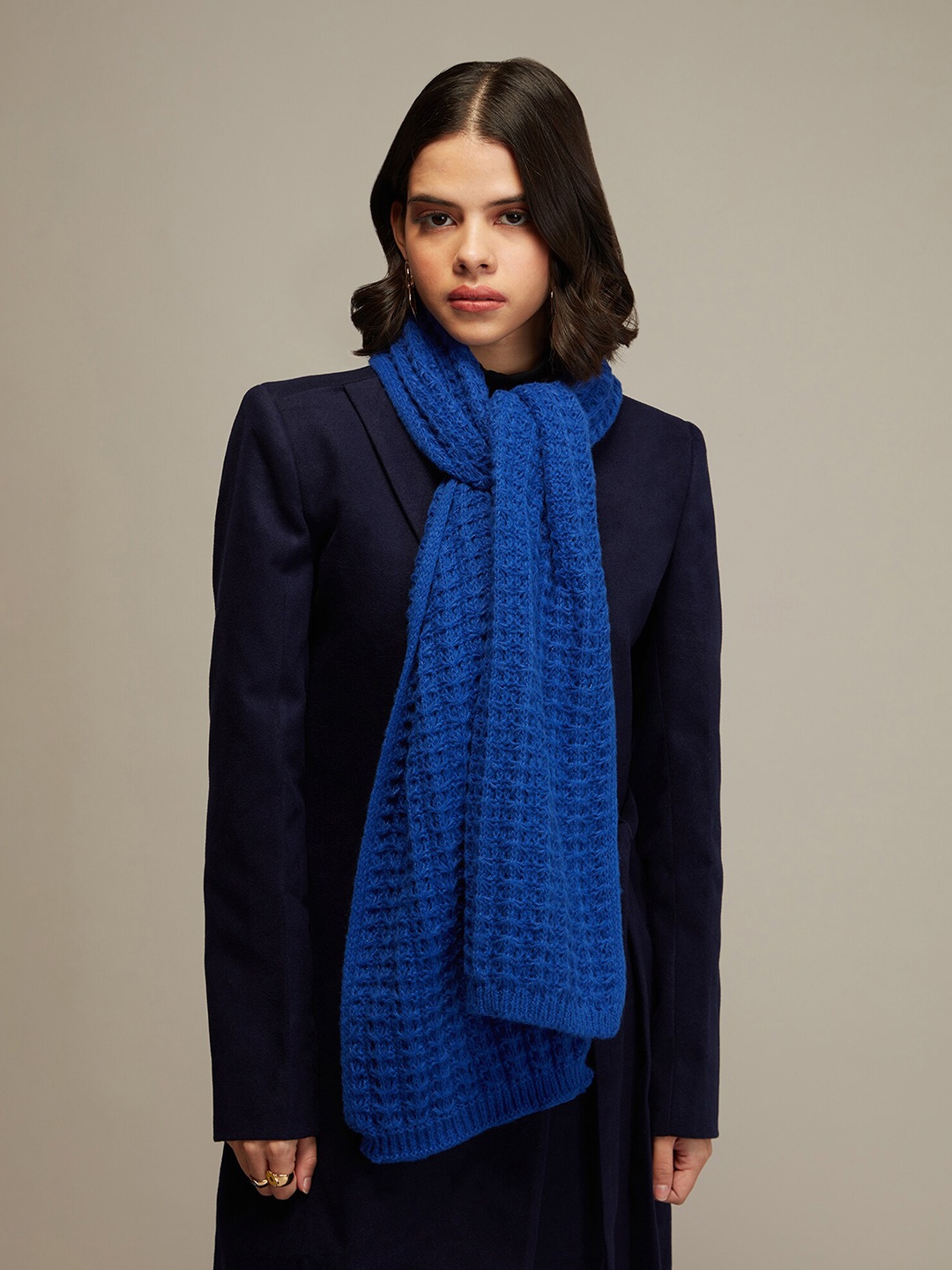 

20Dresses Women Blue Textured Wool Scarf
