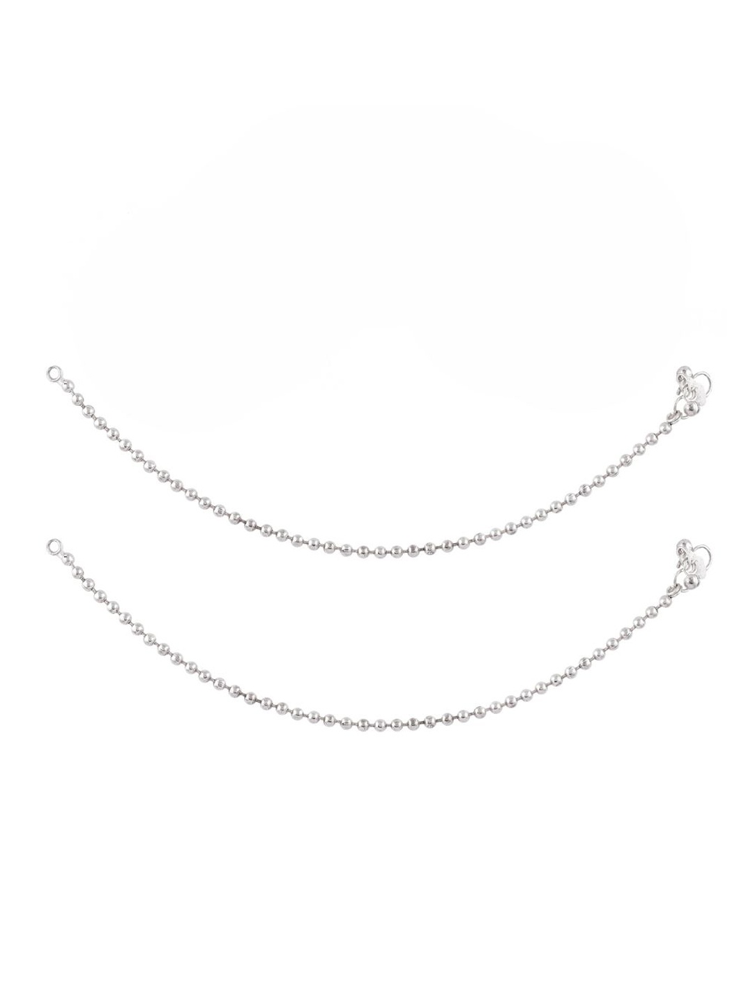 

Efulgenz Rhodium-Plated Silver-Toned Beaded Anklets