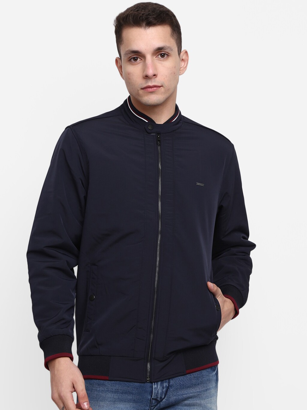 

V-Mart Men Navy Blue Lightweight Outdoor Cotton Bomber Jacket