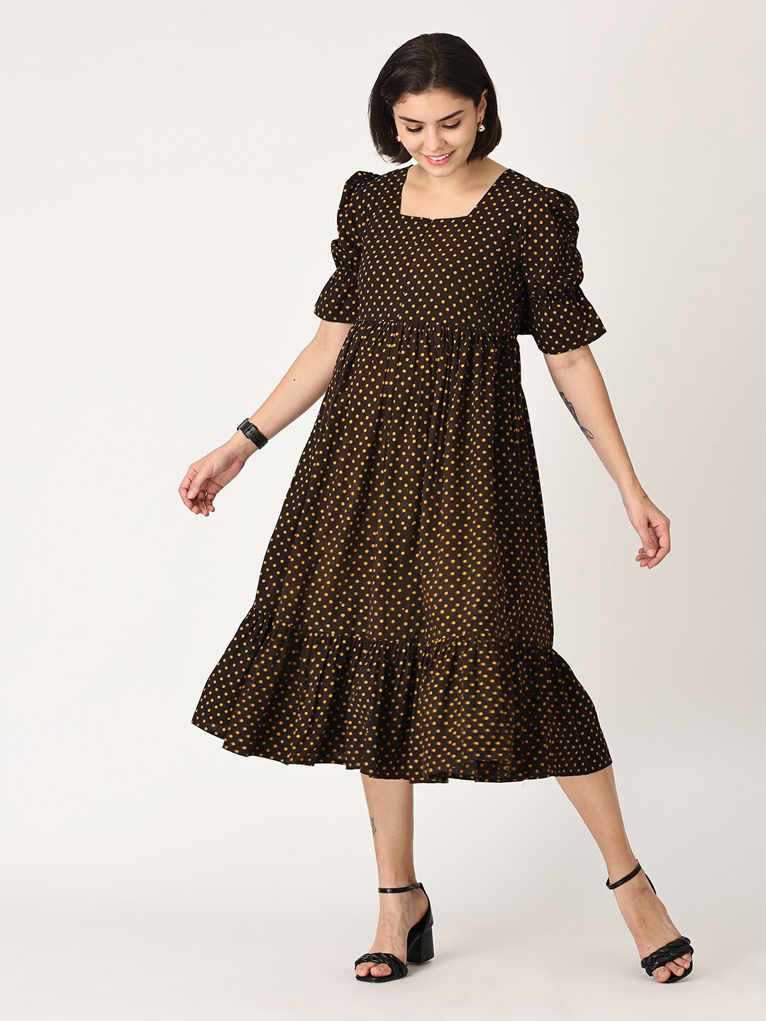 

The Mom Store Brown Maternity Midi Dress