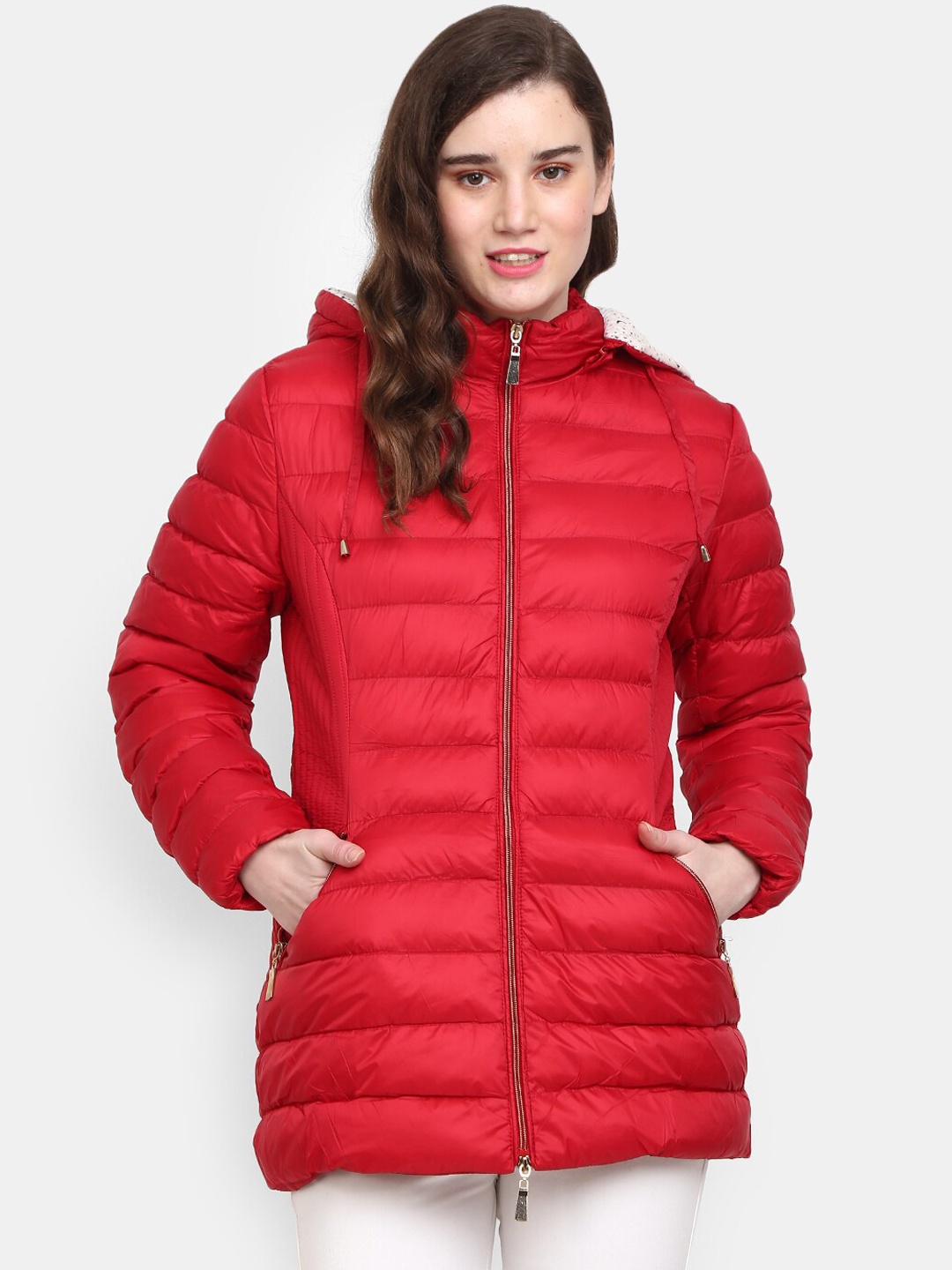 

V-Mart Women Maroon Lightweight Outdoor Puffer Jacket