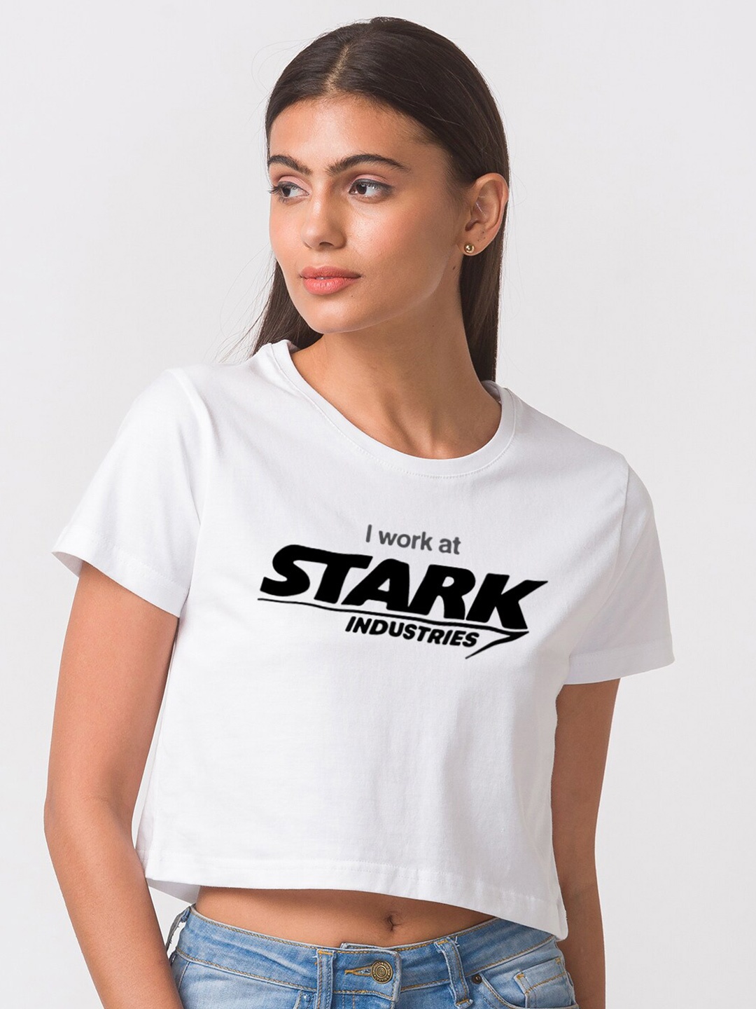 

FashionRack Women White Cotton Typography Printed T-shirt