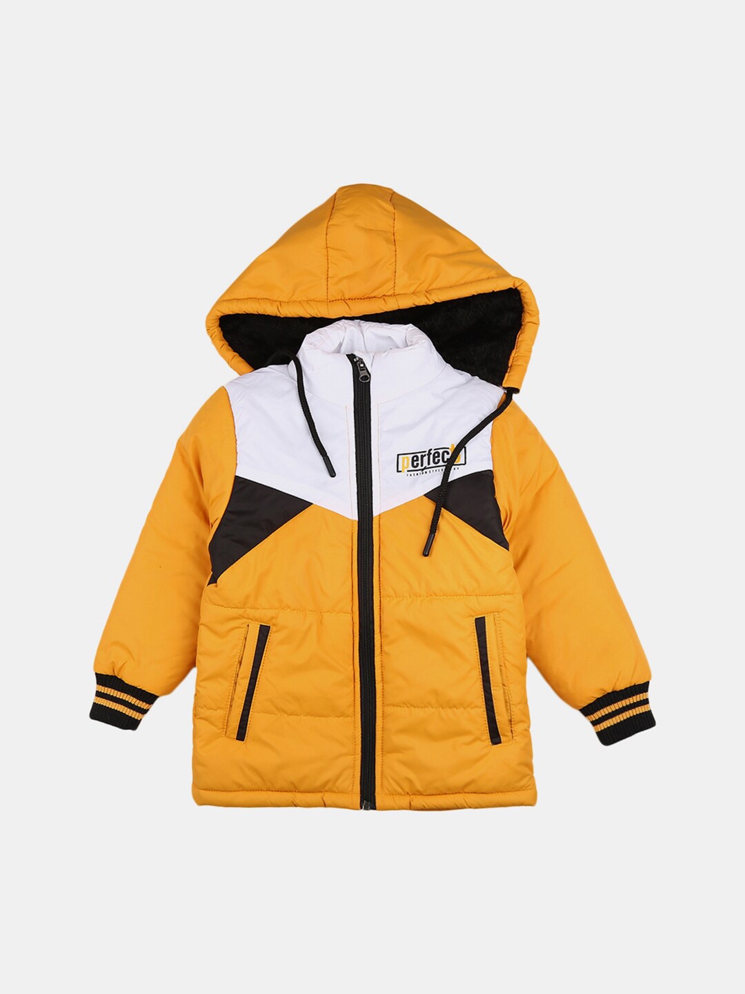 

V-Mart Boys Mustard Colourblocked Lightweight Outdoor Puffer Jacket