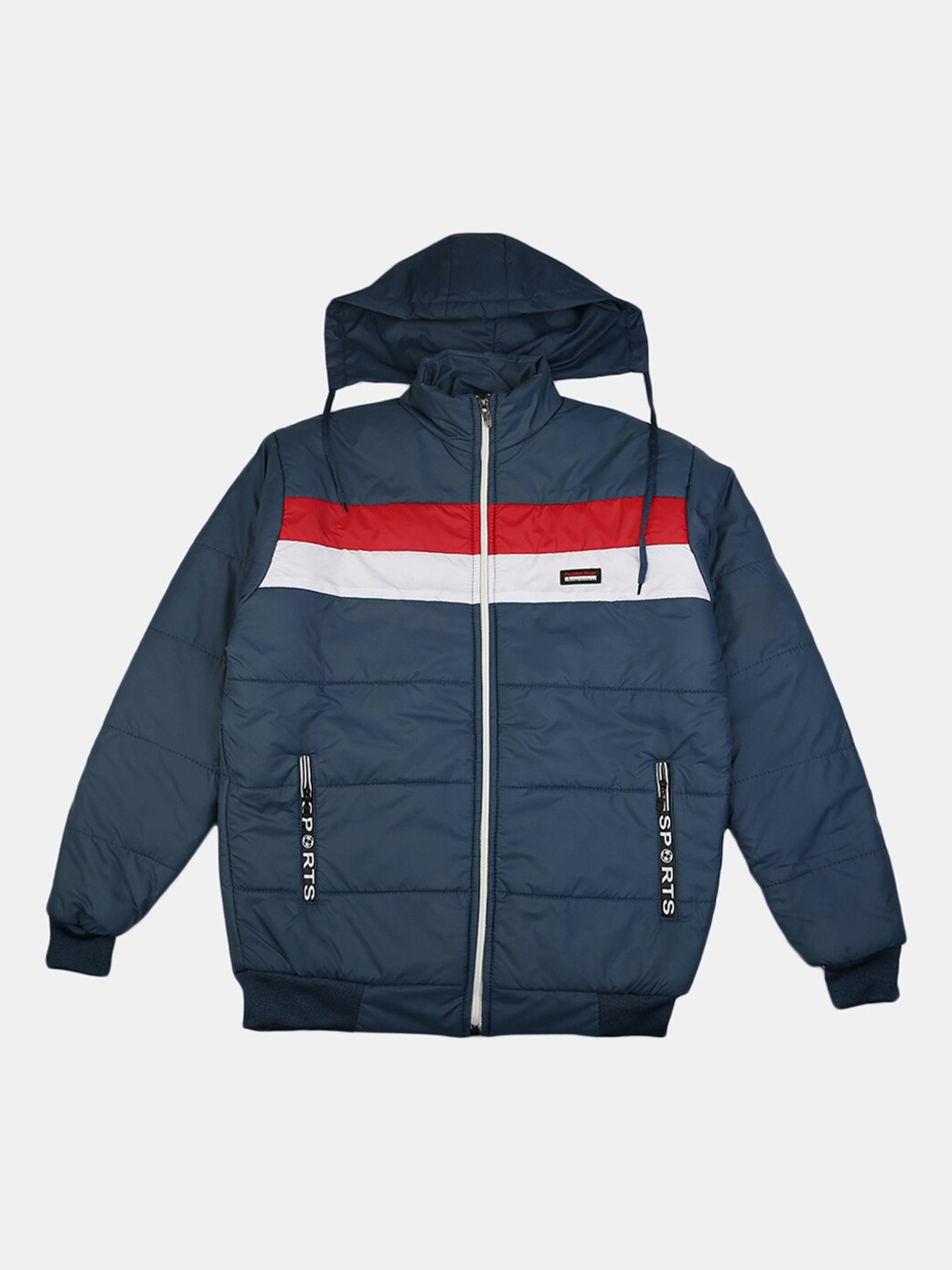 

V-Mart Boys Blue Striped Lightweight Outdoor Bomber Jacket