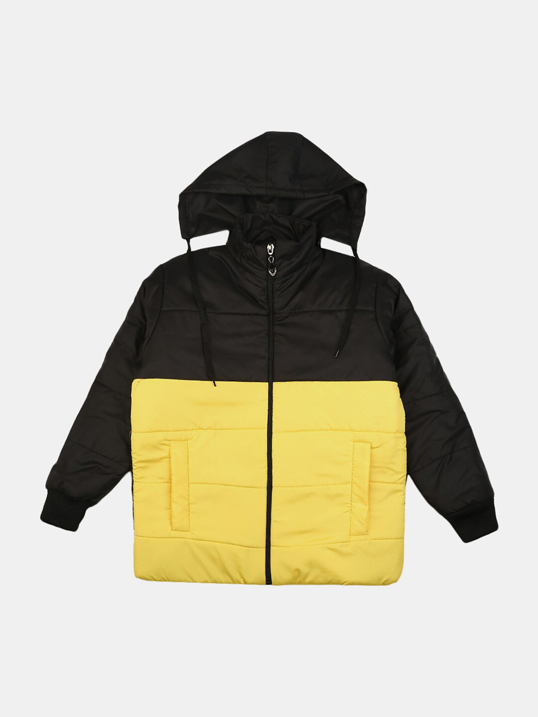 

V-Mart Boys Black Colourblocked Lightweight Hooded Outdoor Padded Jacket