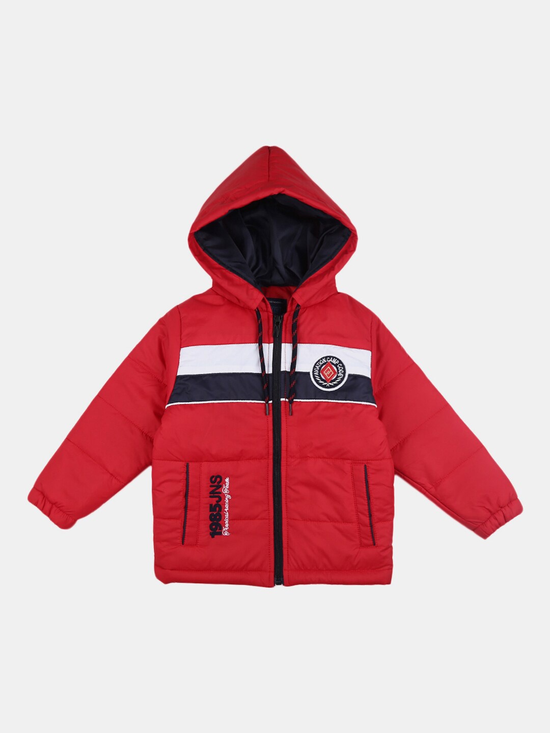 

V-Mart Boys Red Colourblocked Lightweight Cotton Puffer Jacket