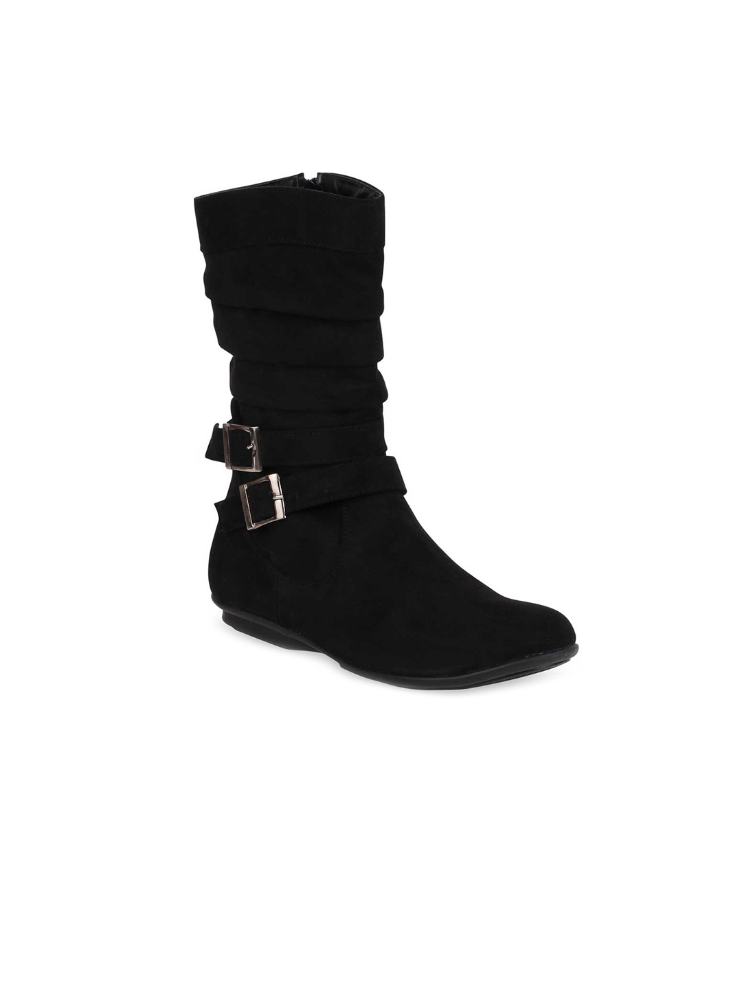 

Rocia Women Black Solid Monk Straps Boots