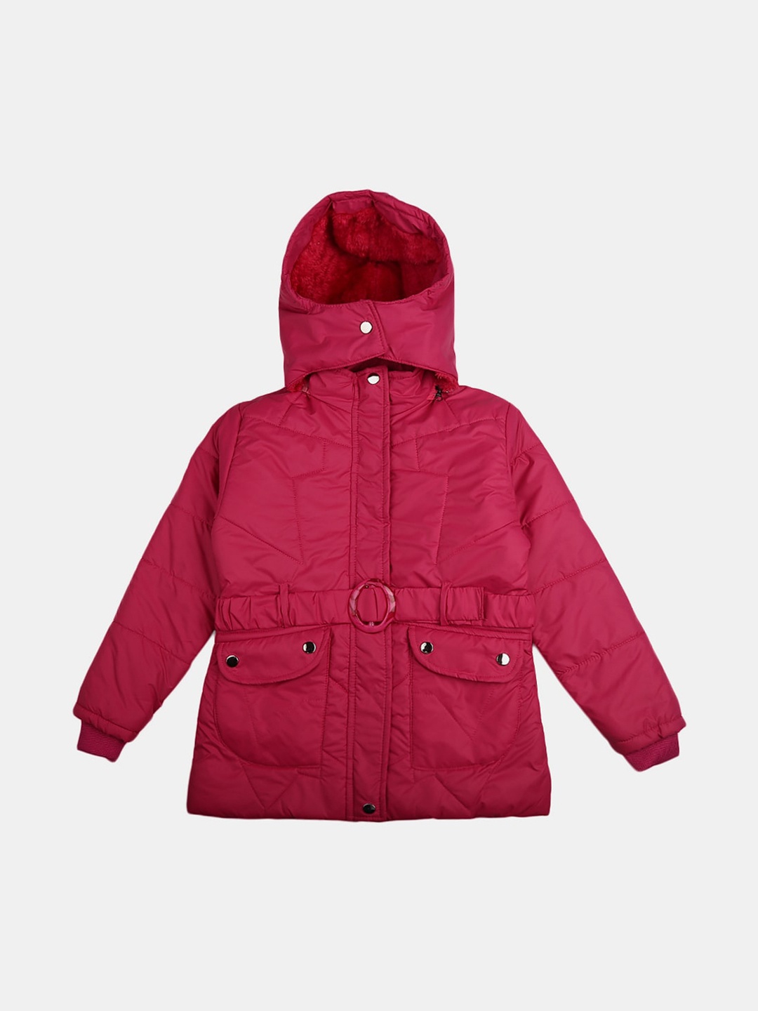 

V-Mart Girls Fuchsia Lightweight Longline Puffer Jacket