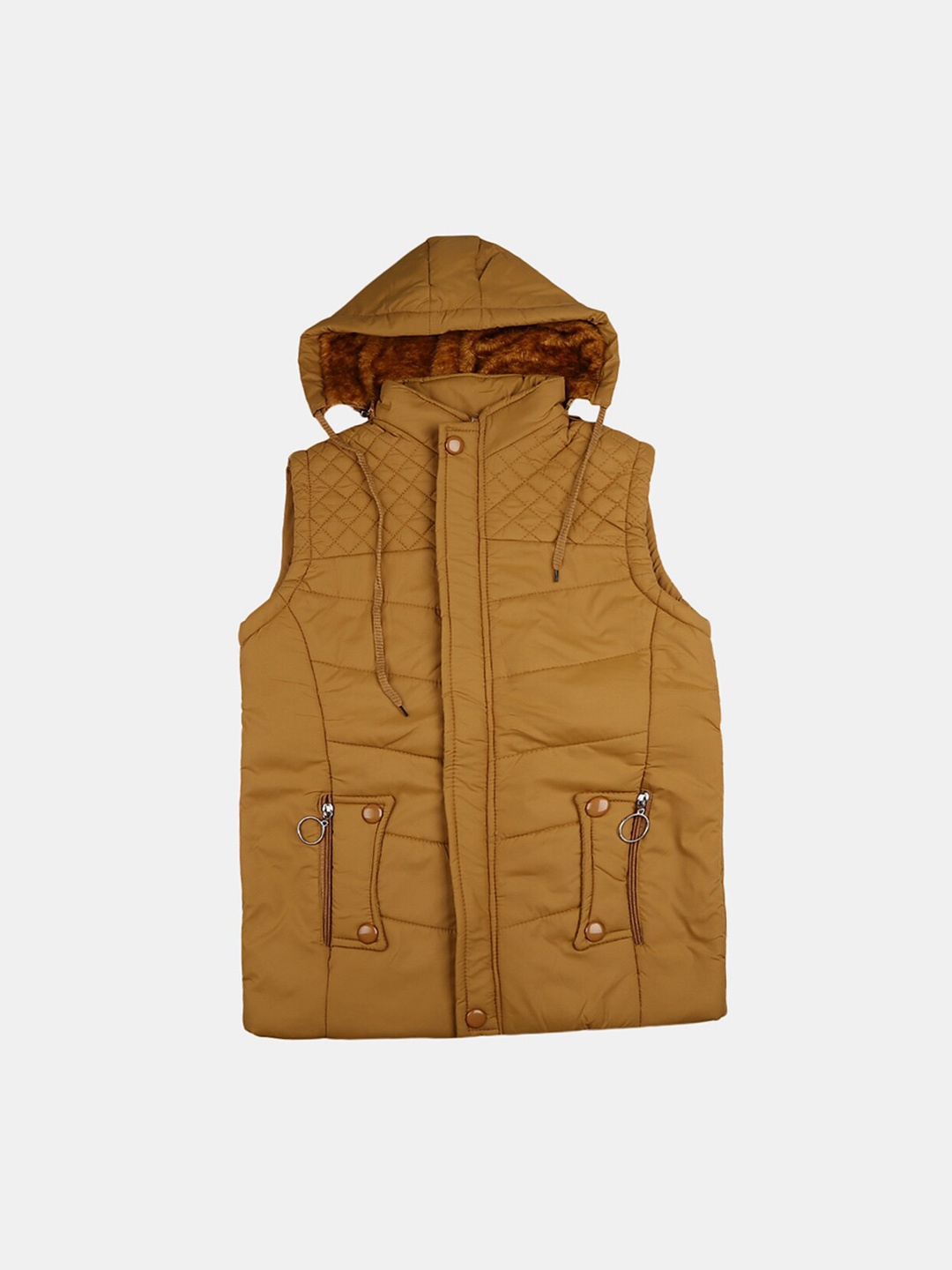 

V-Mart Girls Mustard Hooded Lightweight Padded Jacket