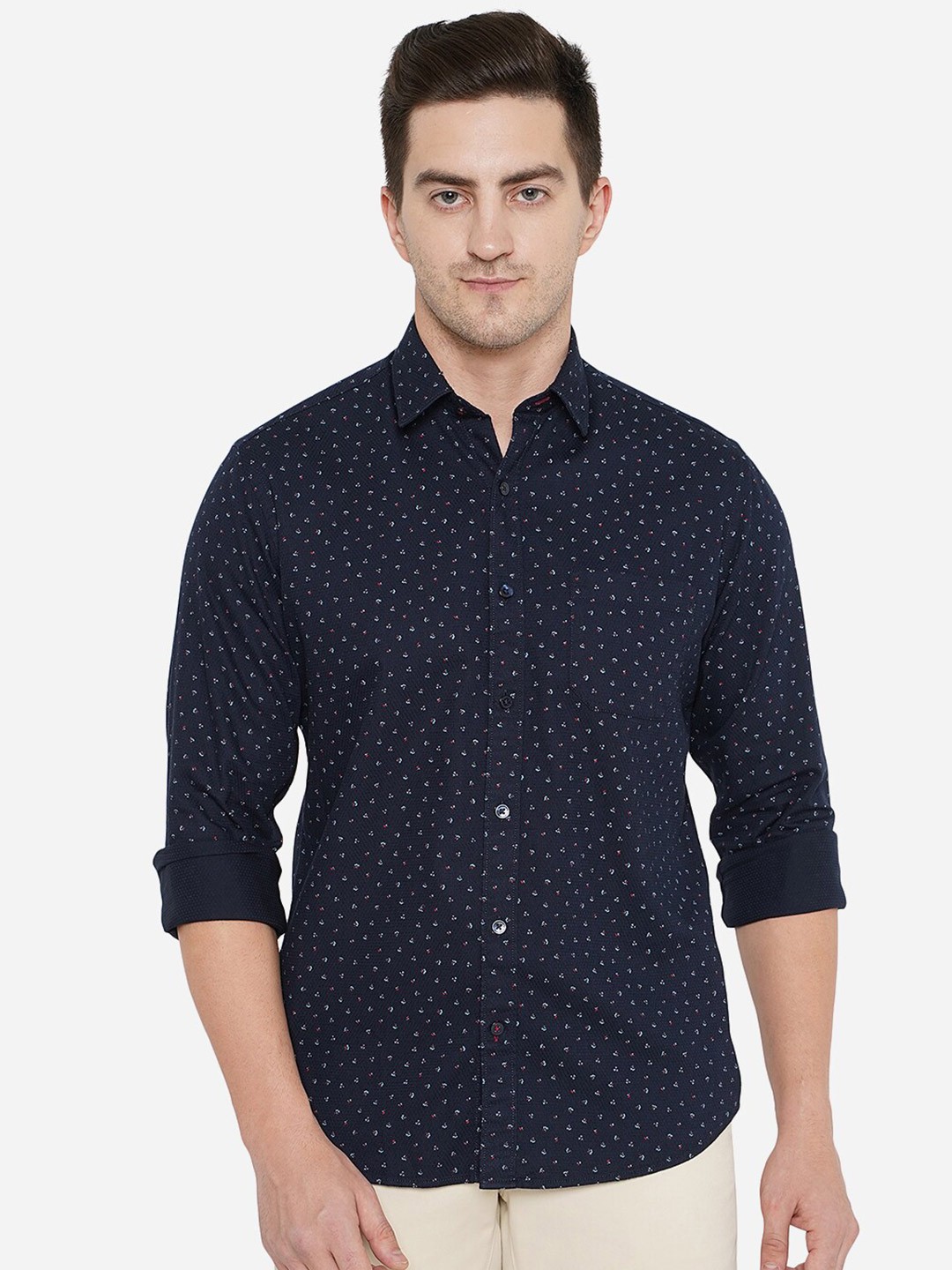 

Greenfibre Men Blue Classic Printed Casual Shirt