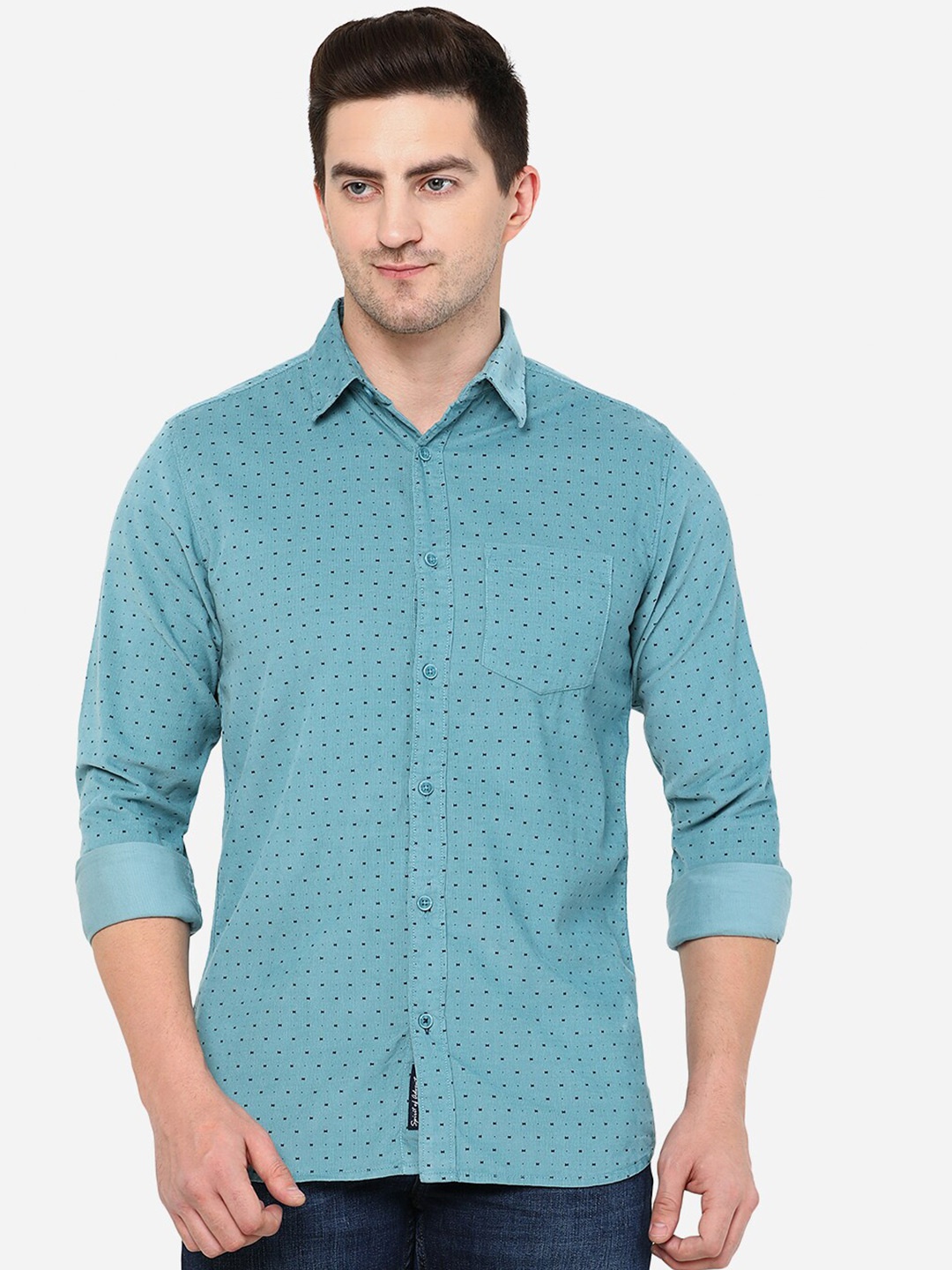 

JADE BLUE Men Classic Slim Fit Printed Cotton Casual Shirt