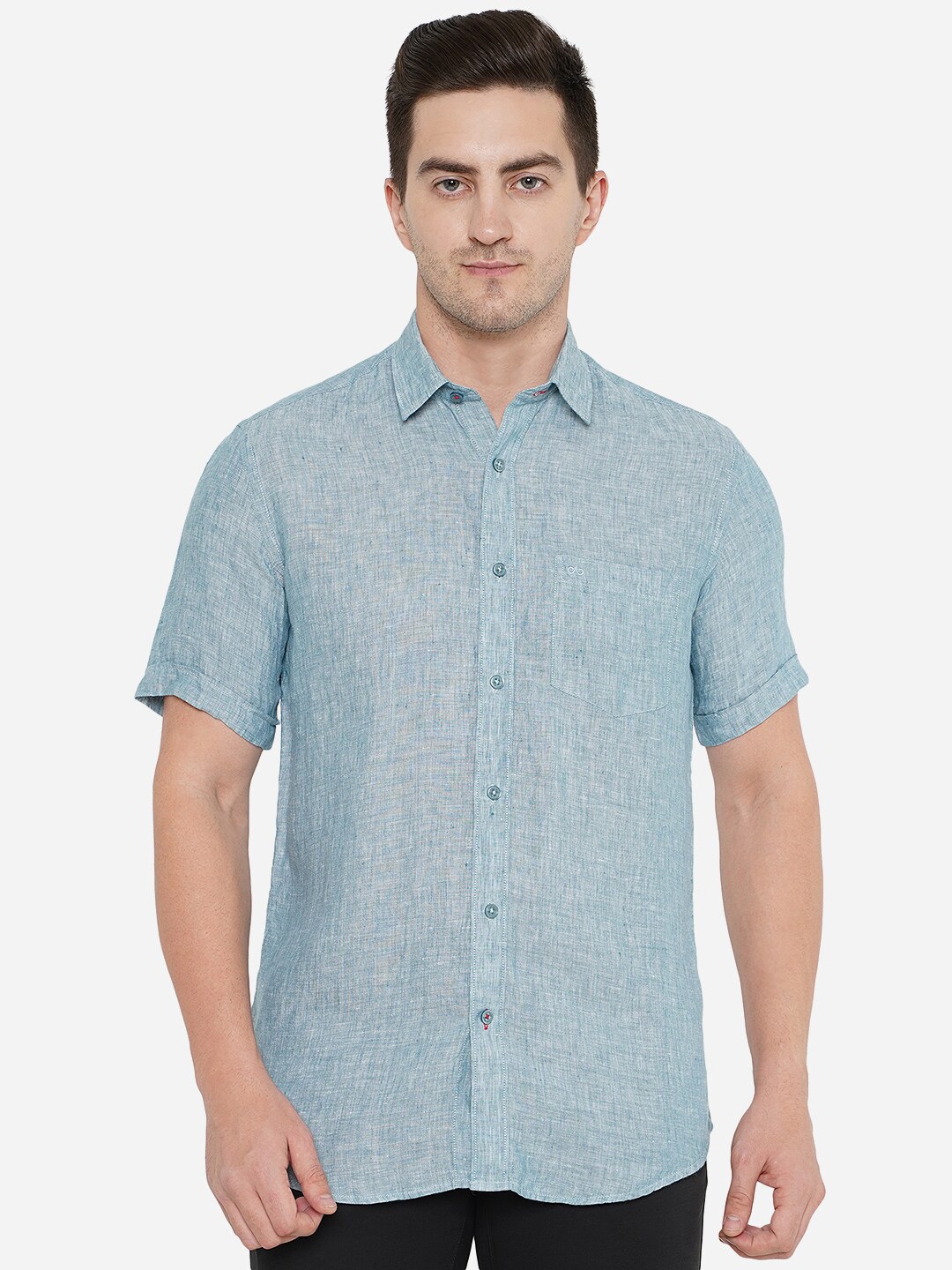 

JADE BLUE Men Blue Classic Slim Fit Cotton Casual Shirt