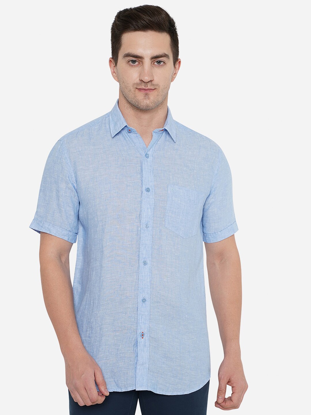 

JADE BLUE Men Blue Classic Slim Fit Cotton Casual Shirt