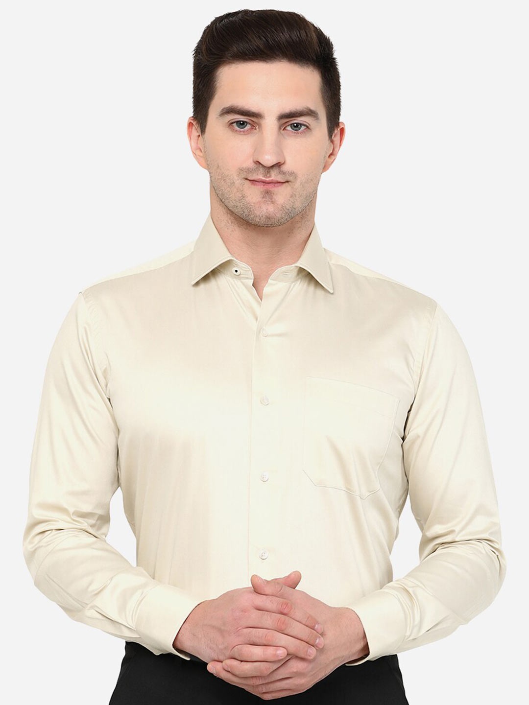 

METAL Men Yellow Classic Slim Fit Formal Shirt