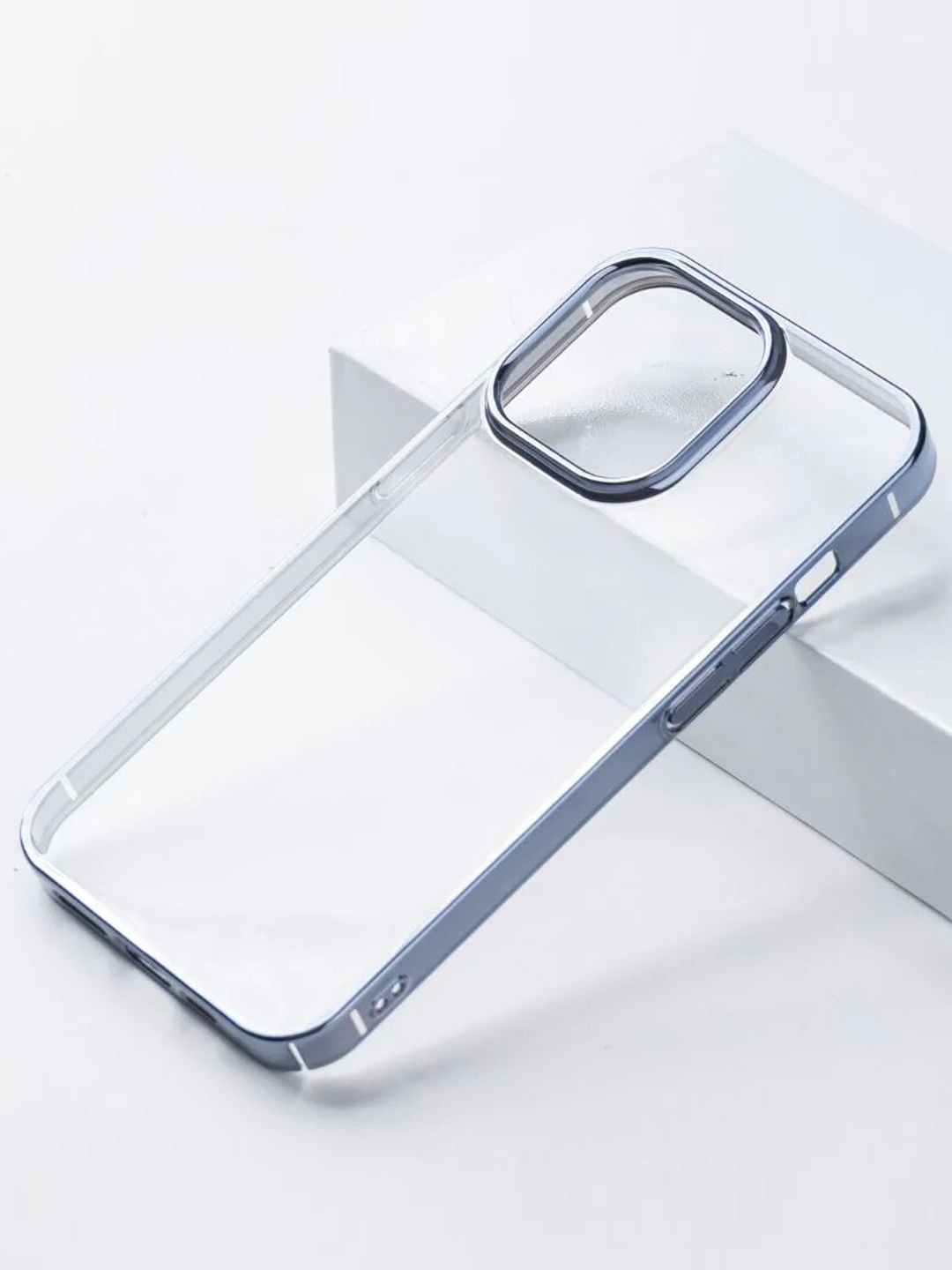

Karwan Blue & Transparent Solid Back Cover for Apple iphone 13 Mini
