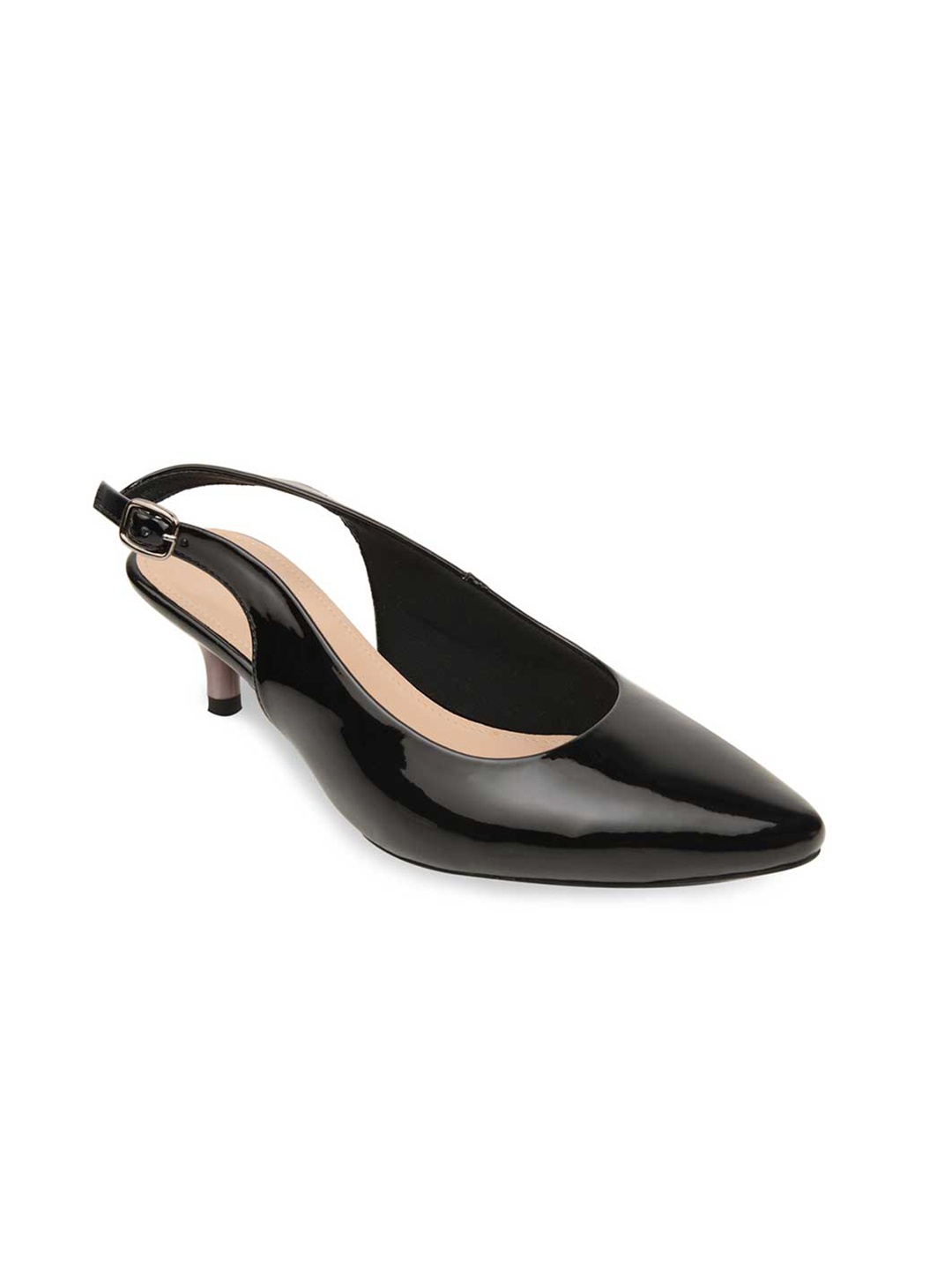 

Rocia Black Printed Kitten Pumps
