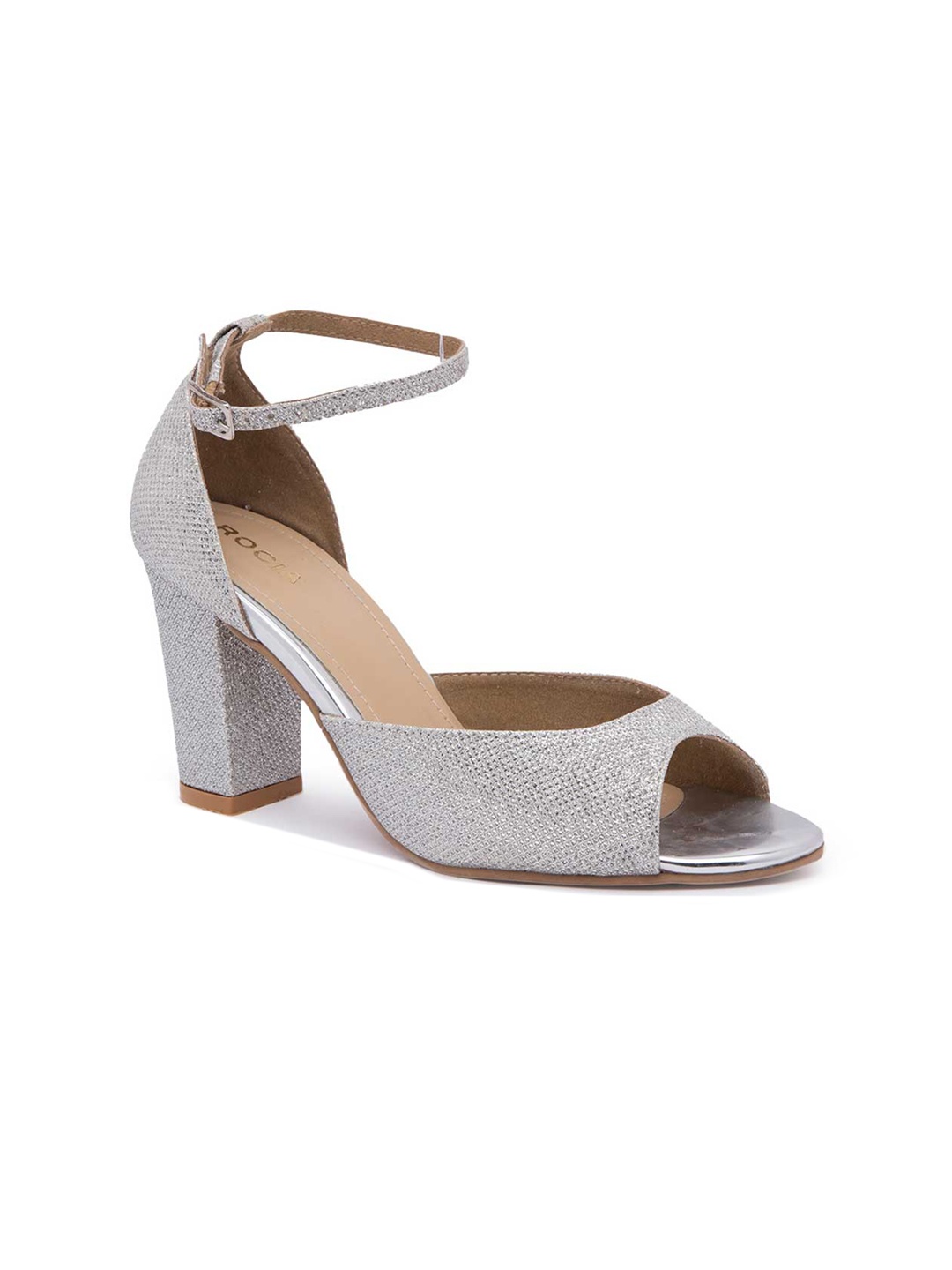 

Rocia Grey Embellished Party Block Peep Toes
