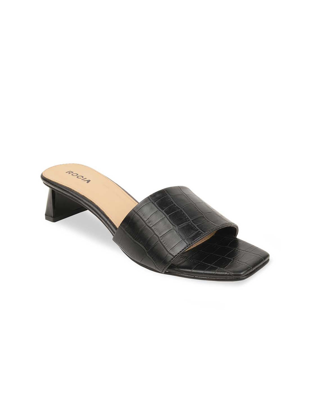 

Rocia Black Textured Block Heel